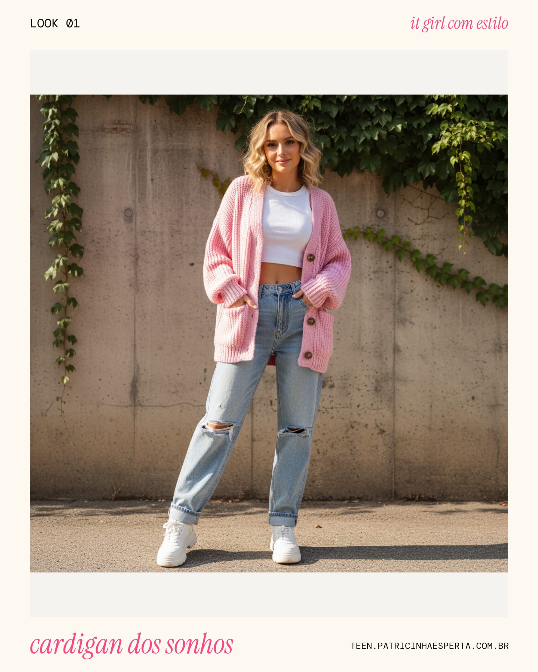 Look 1: Vibe comfy com cardigan