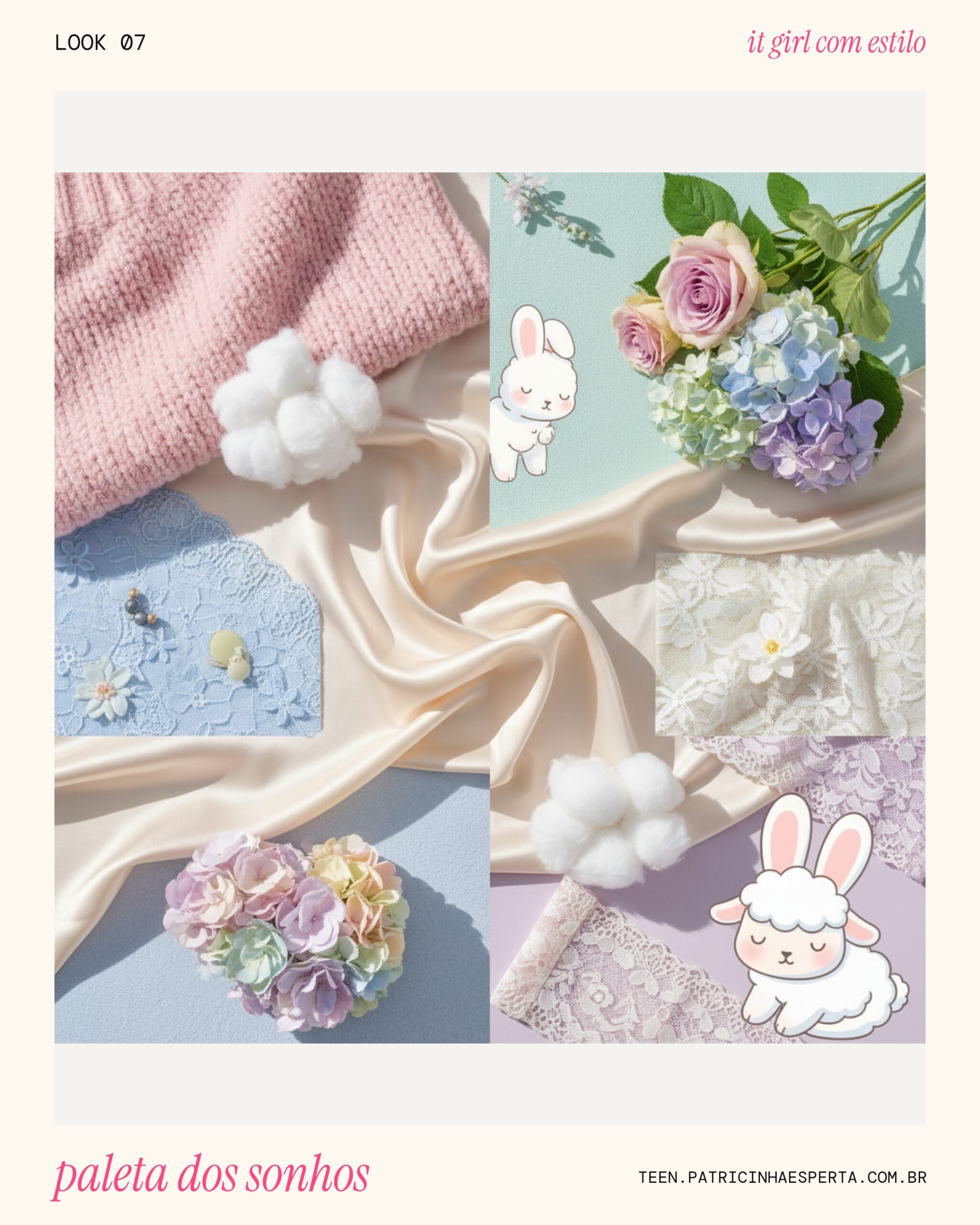 Look 7: Mood board de cores e texturas