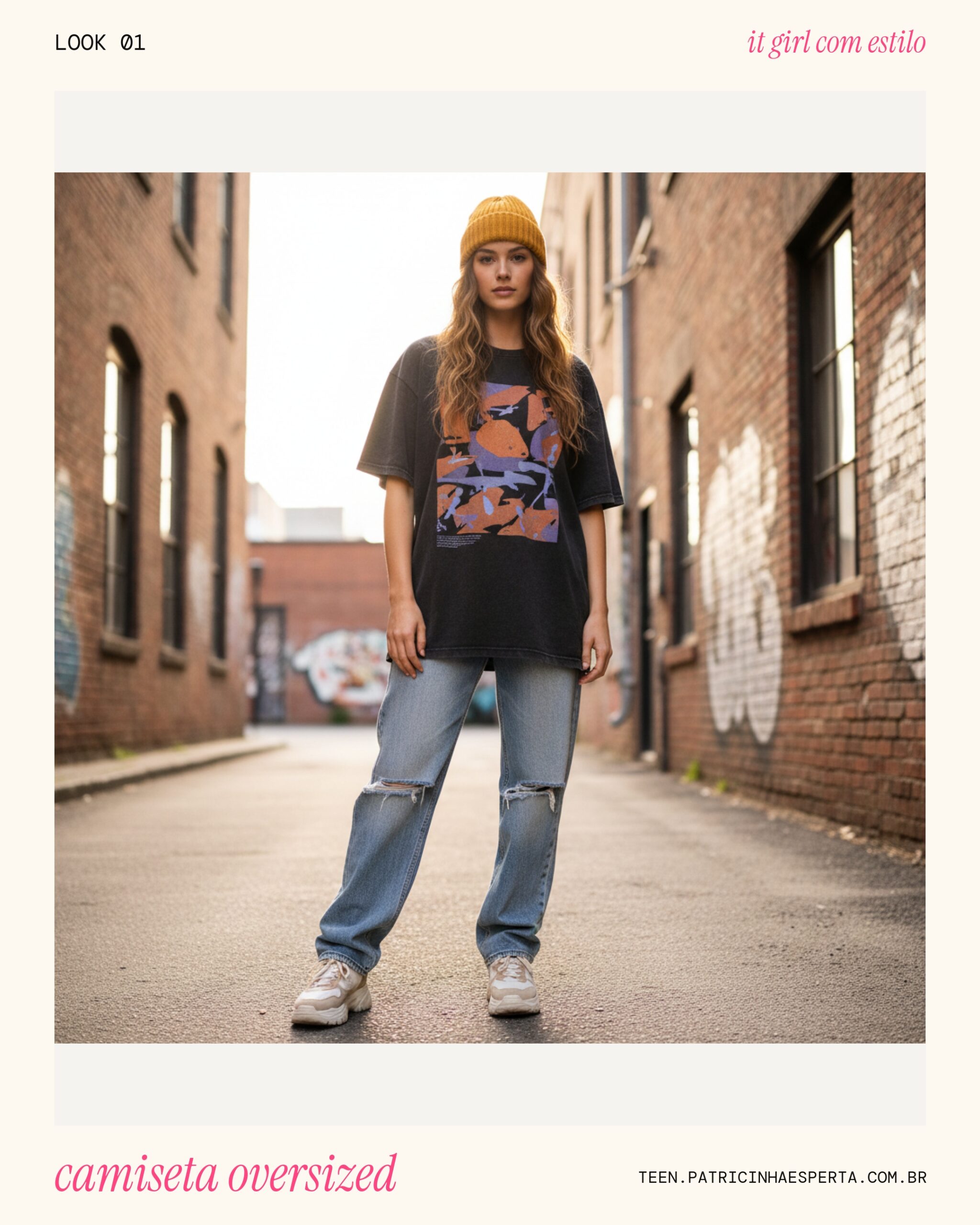 Look 1: Conforto Descolado com Camiseta Oversized