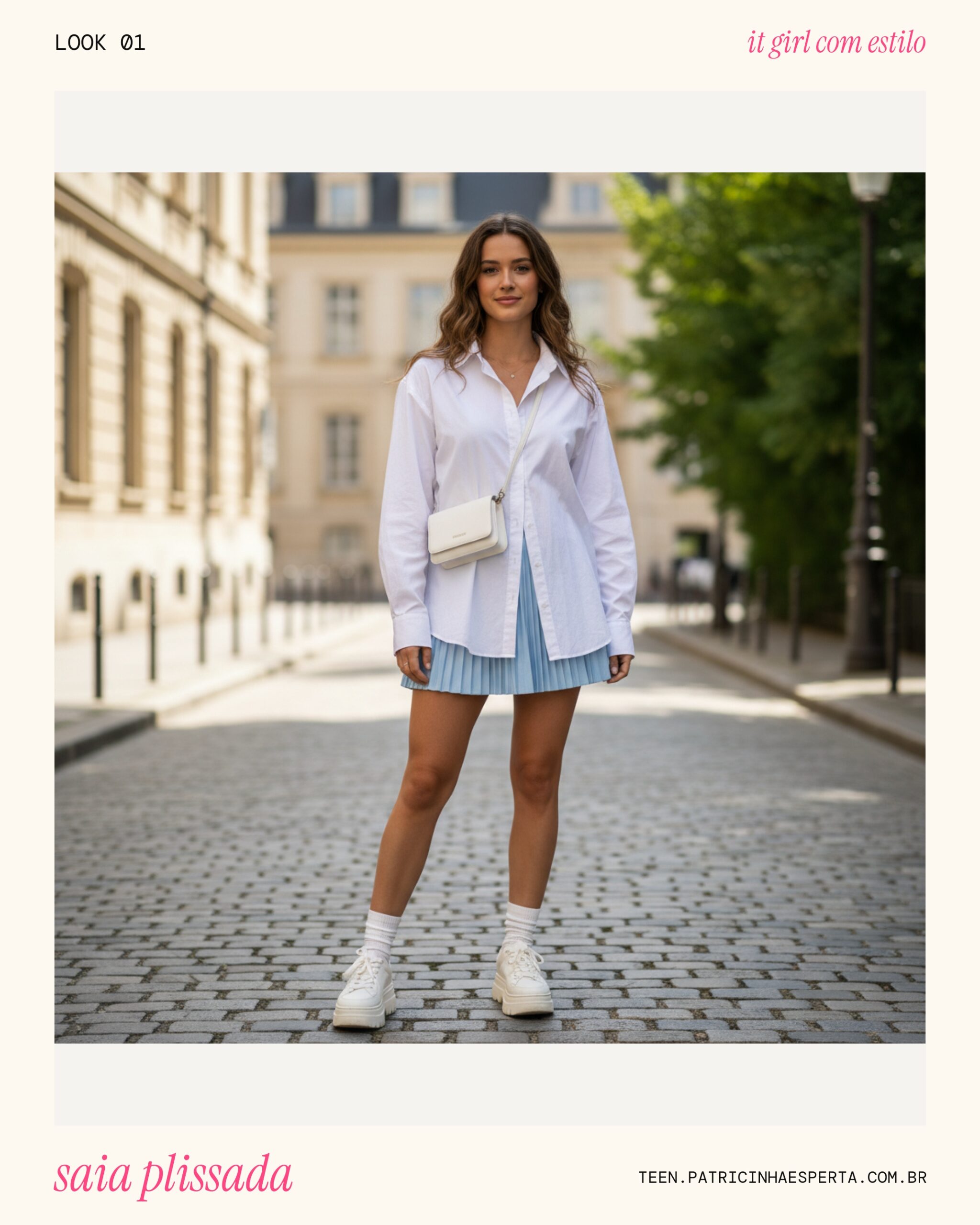 Look 1: Saia Plissada Fresh