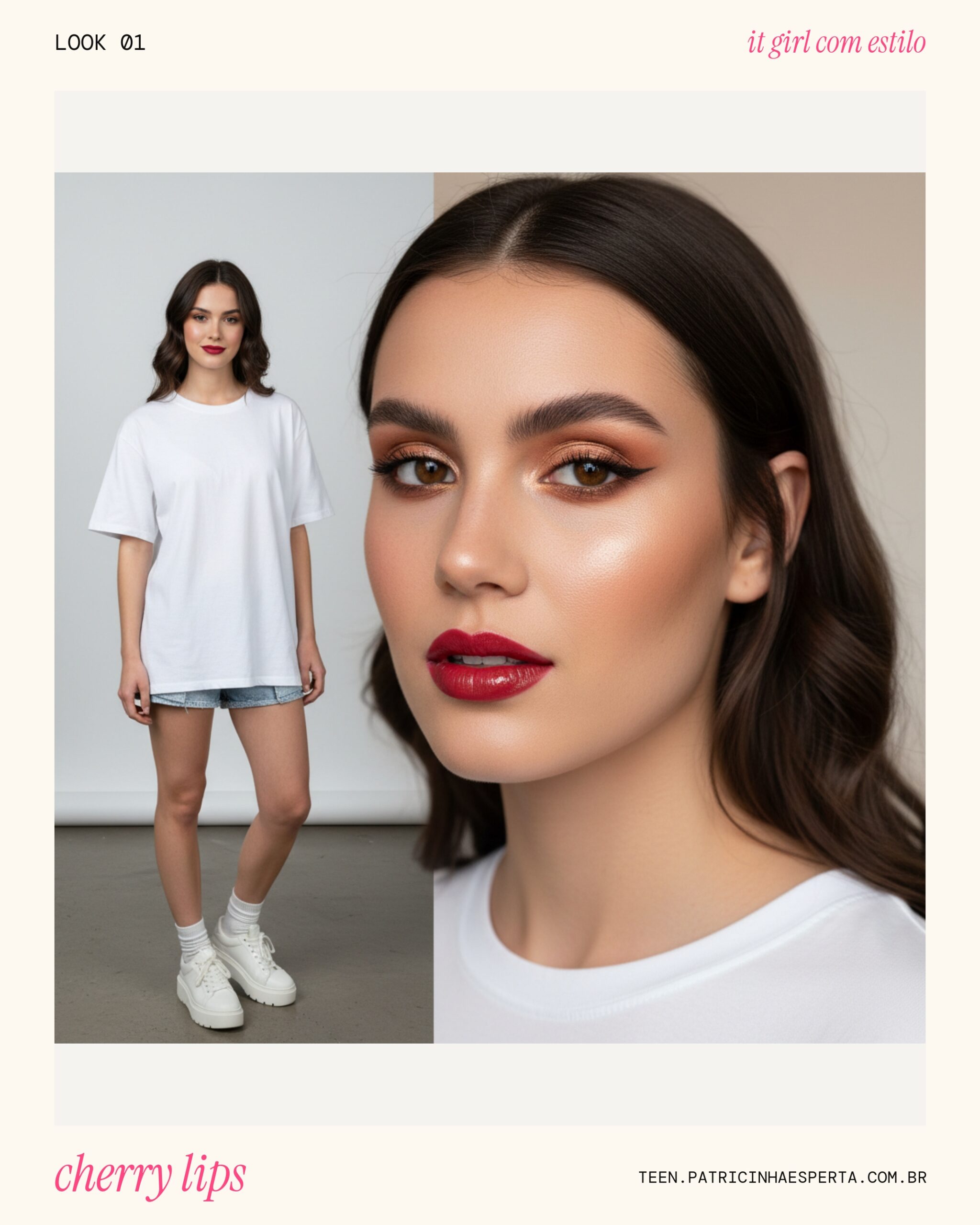 Look 1: Cherry Lips Clássico