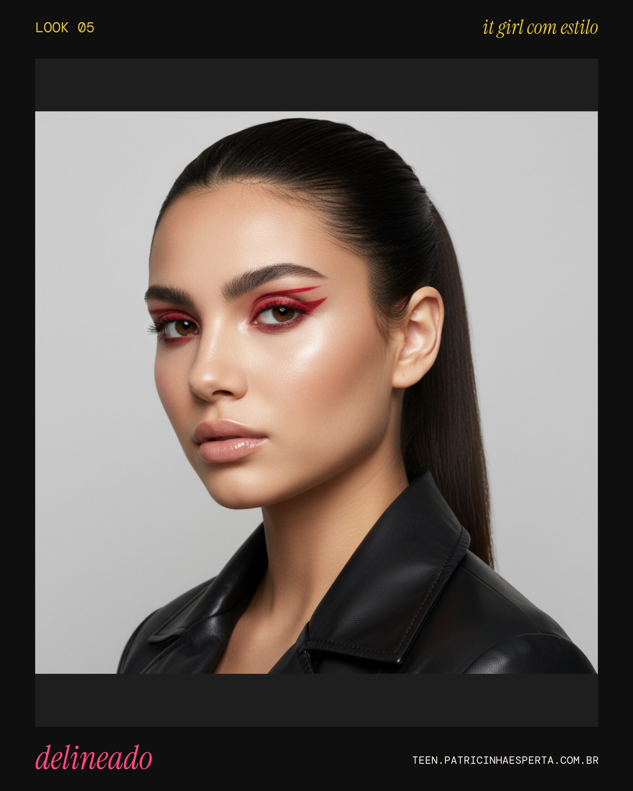 Look 5: Olhos com Delineado Cherry