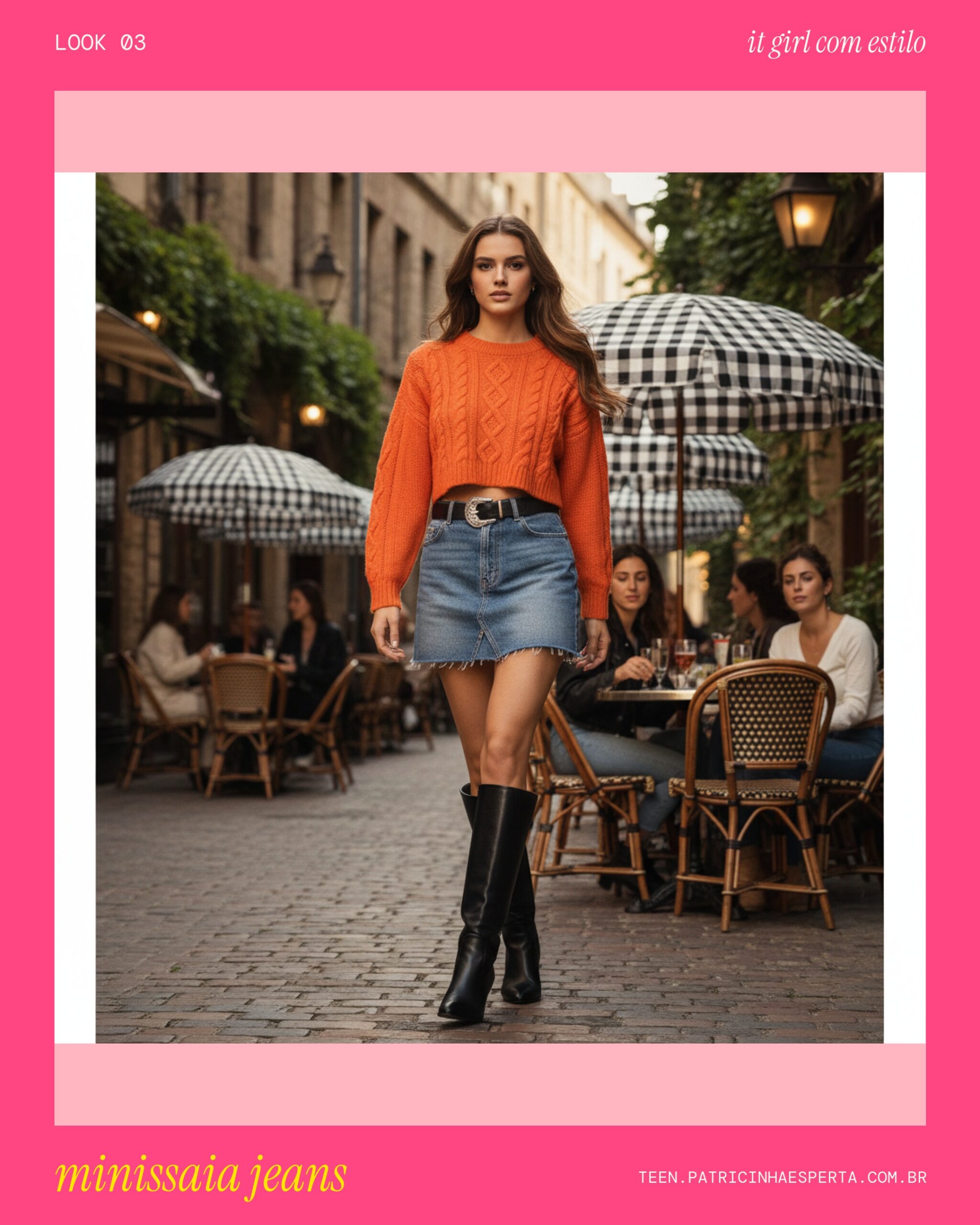Look 3: Poder da Minissaia Jeans