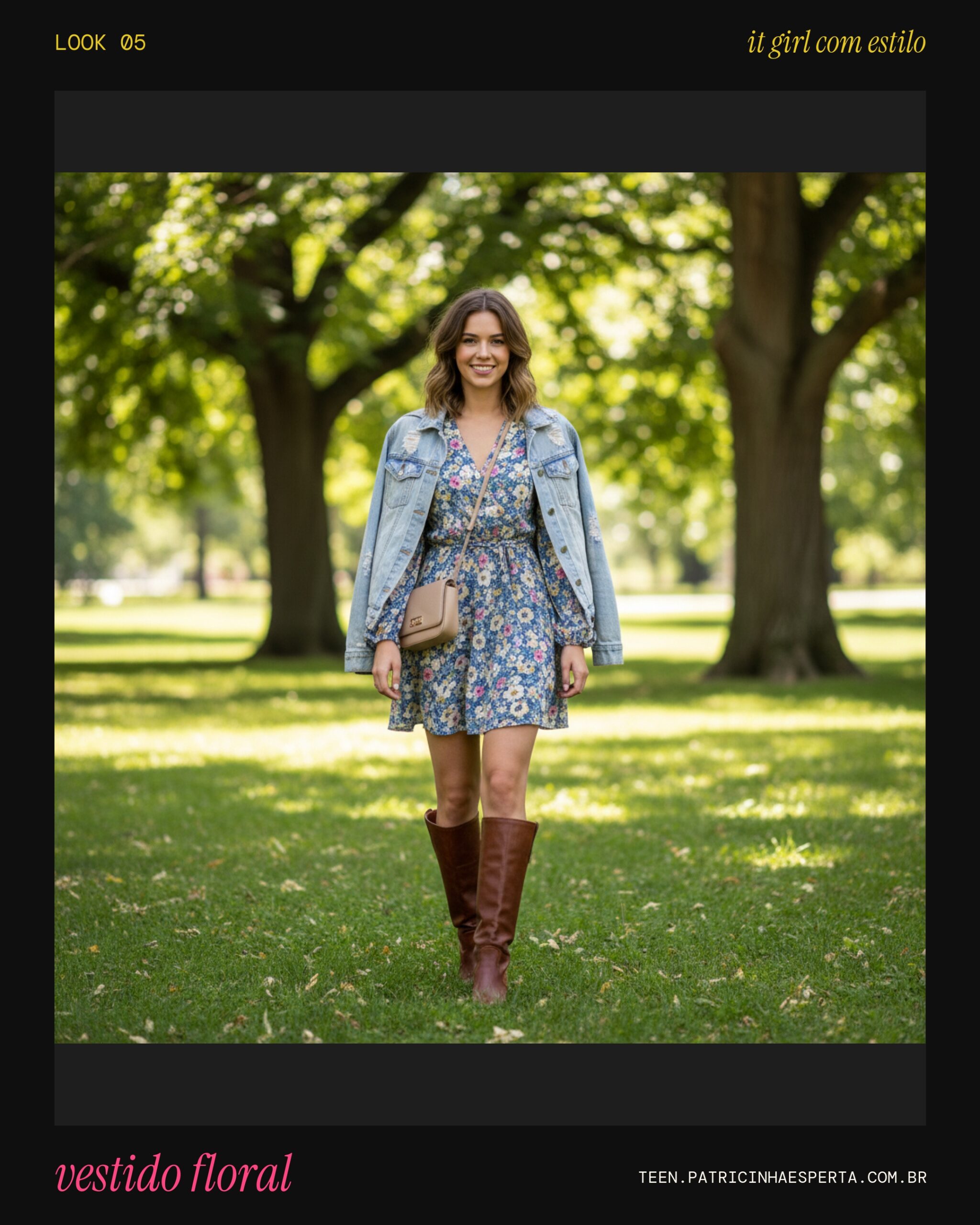 Look 5: Vestido Floral & Bota