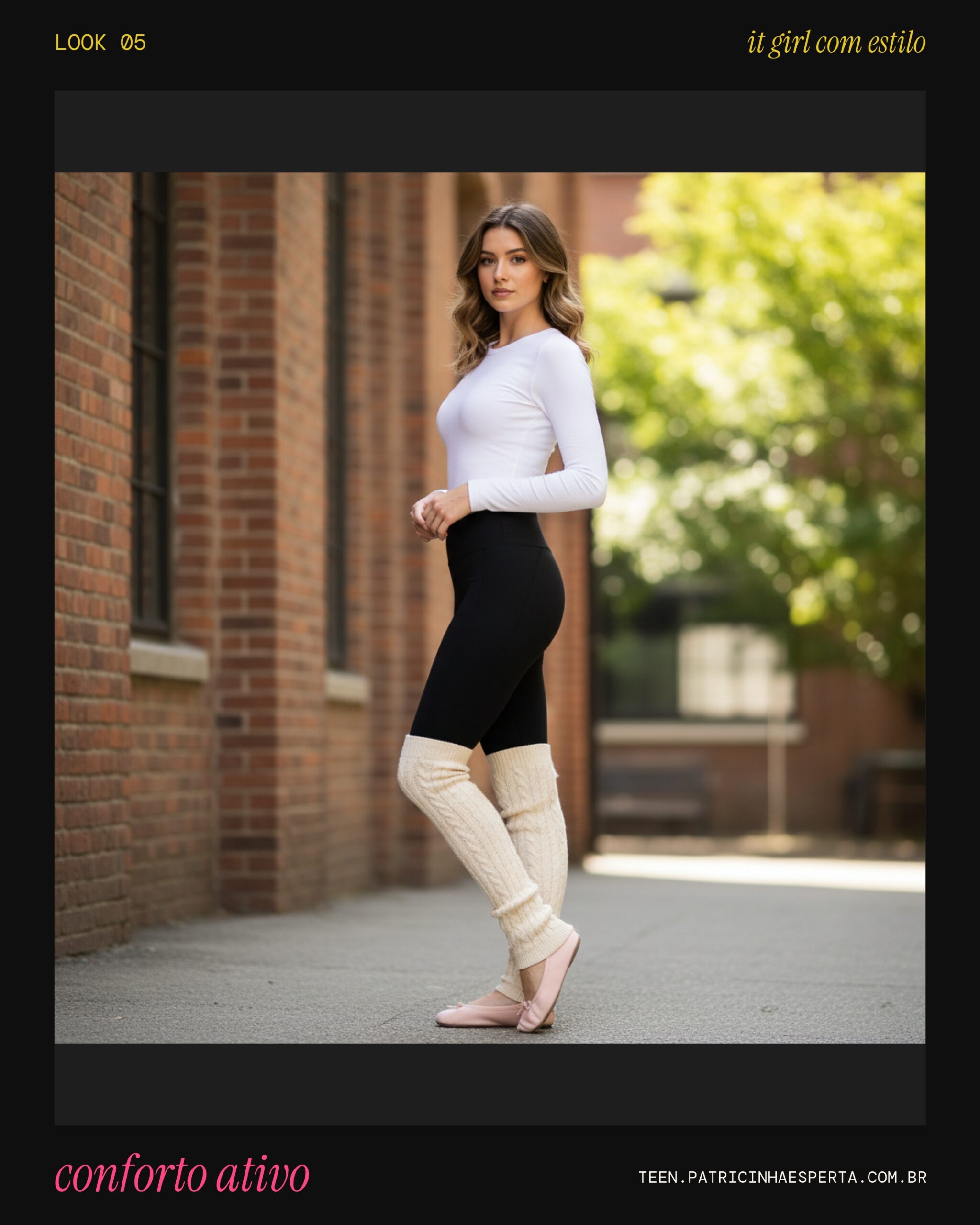 Look 5: Legging e Meias de Tricô