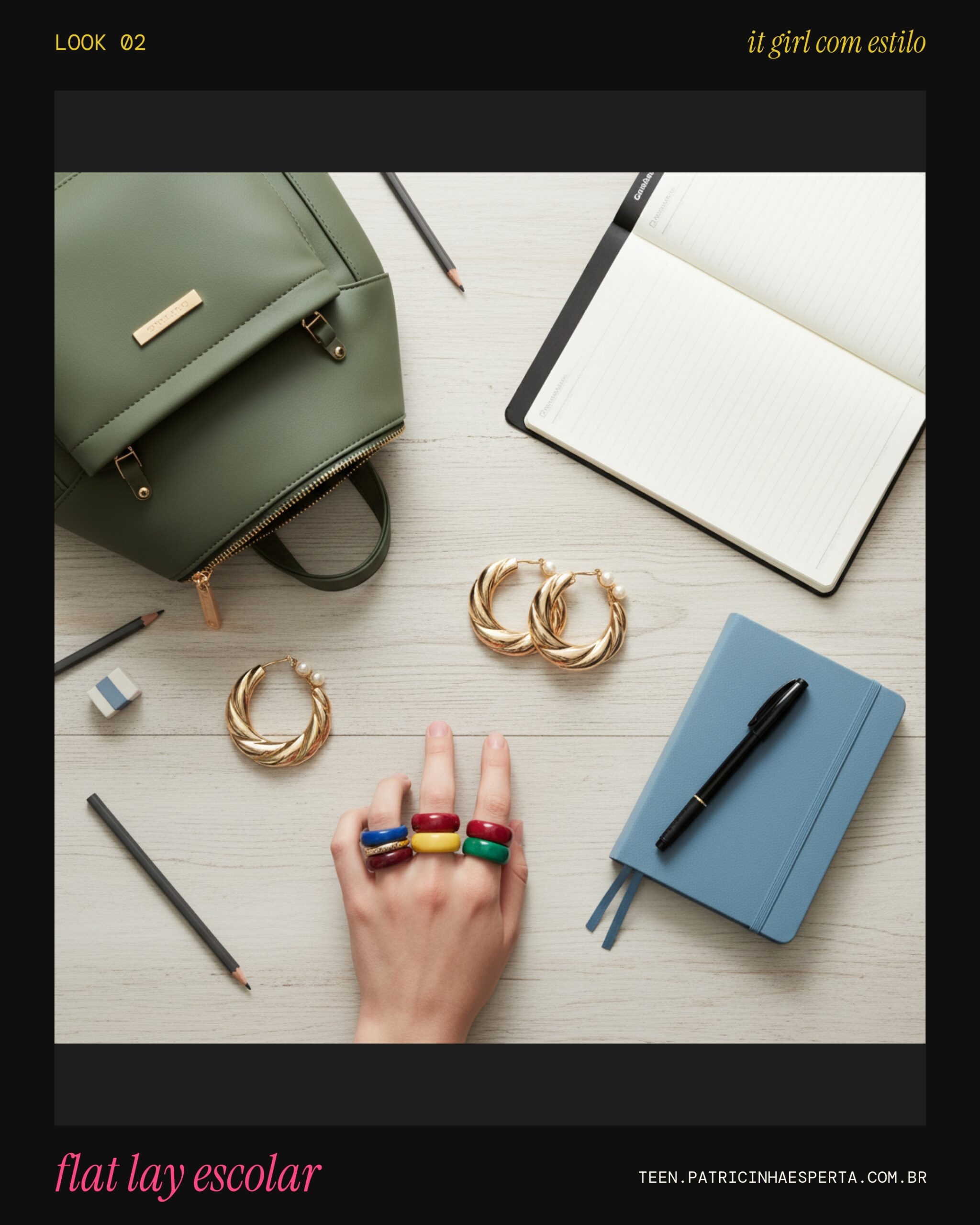 Look 2: Flat Lay Escolar Chic