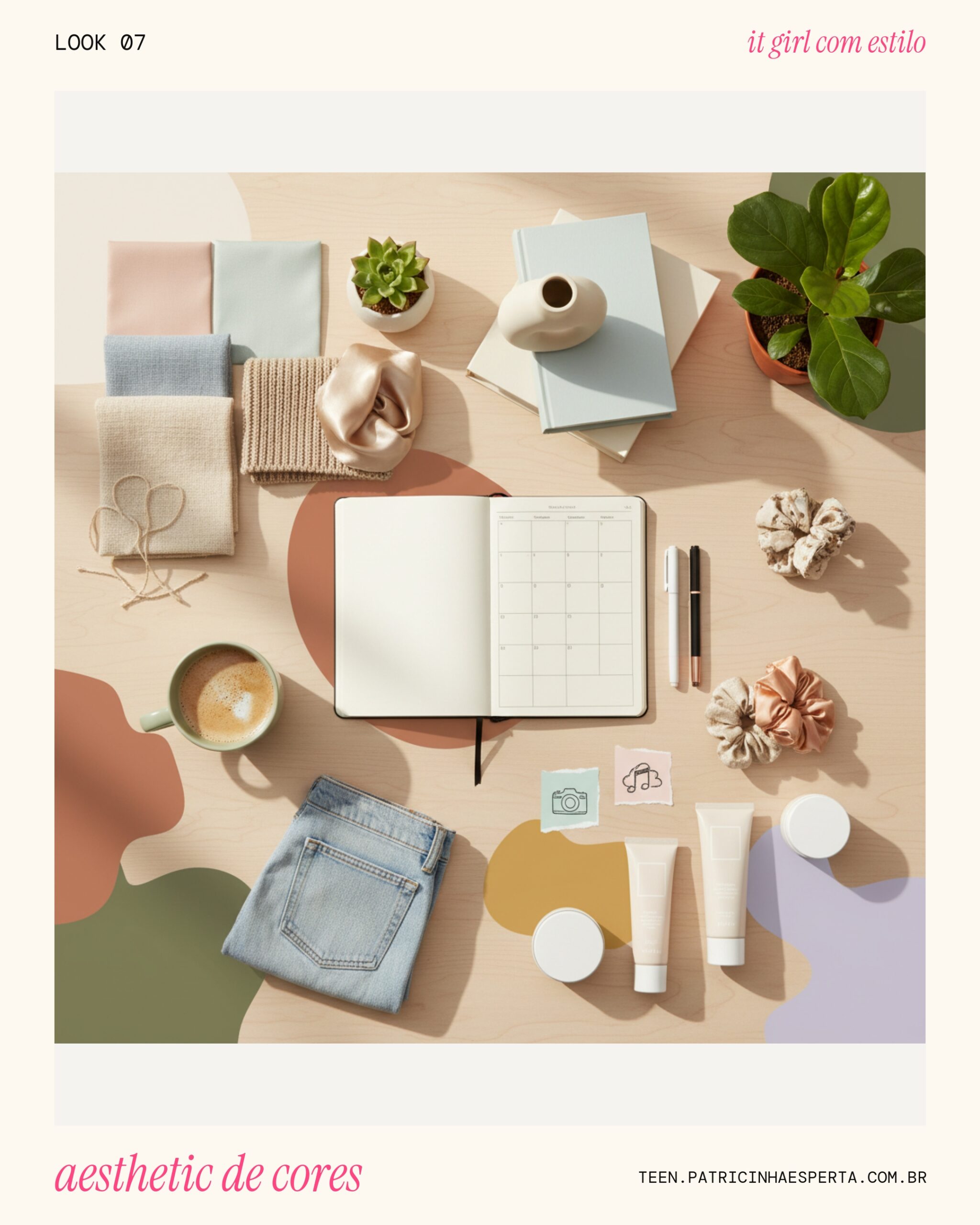 Look 7: Mood Board de Cores e Texturas