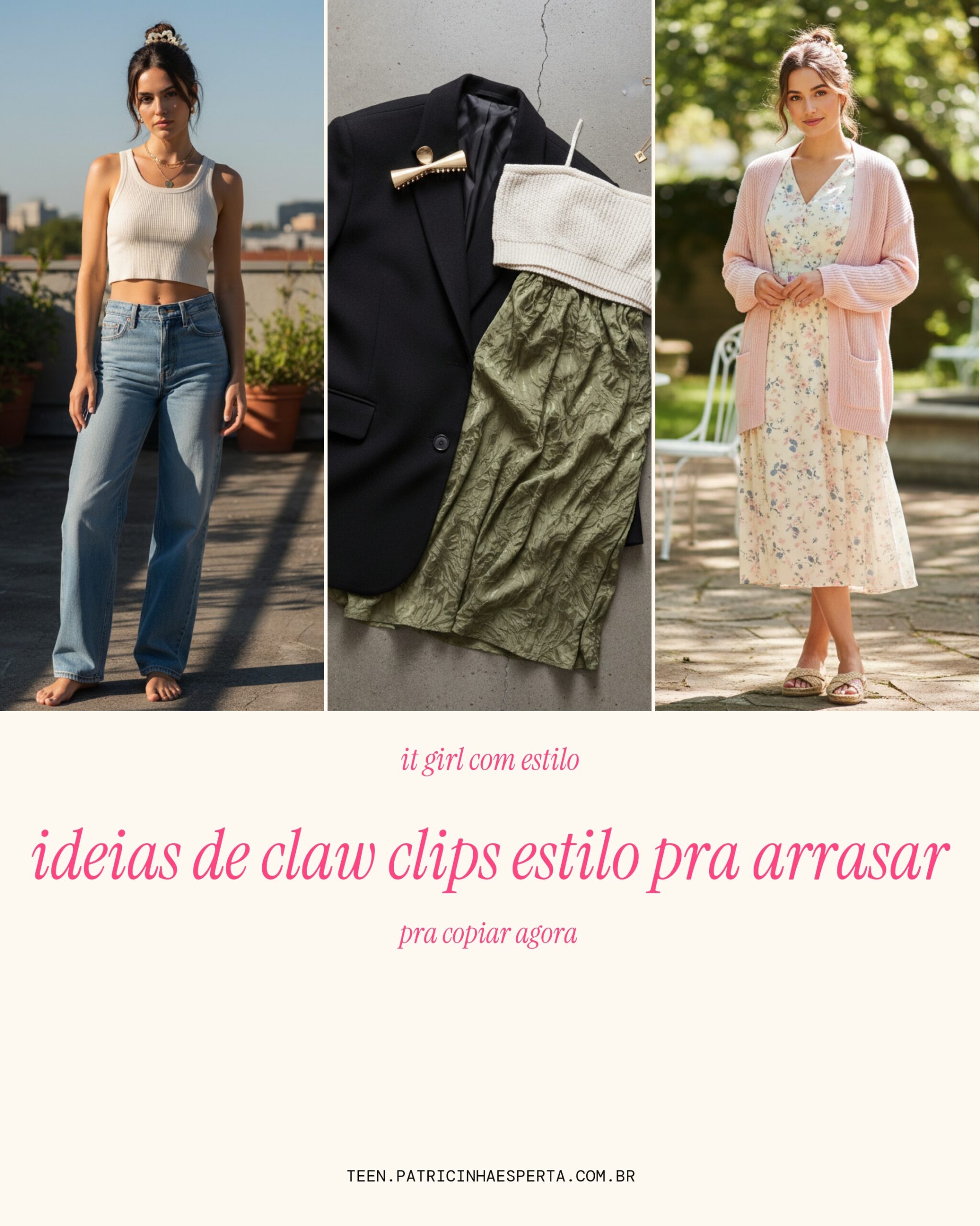 Ideias de claw clips estilo pra arrasar