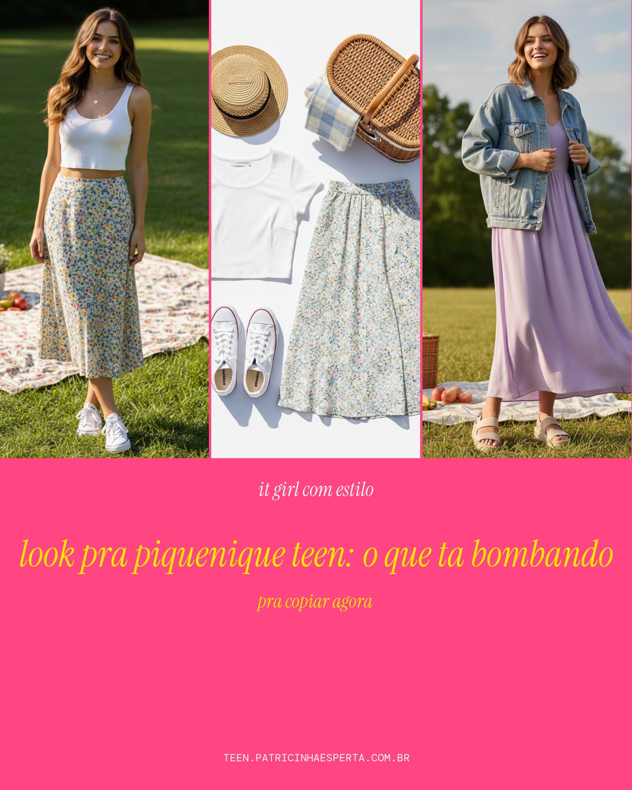 look pra piquenique teen: o que ta bombando