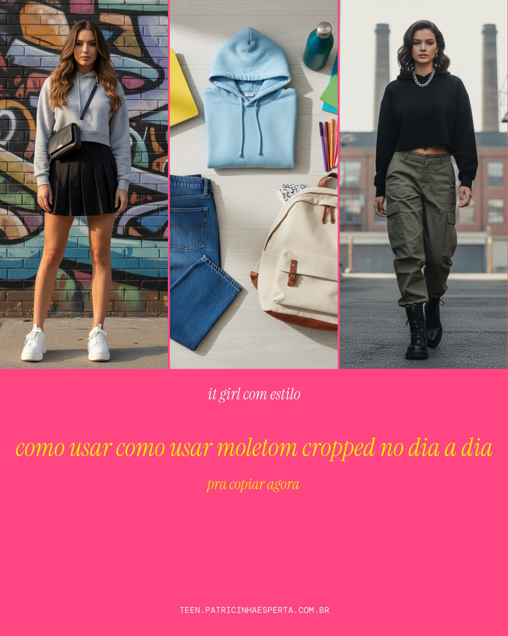 Como usar como usar moletom cropped no dia a dia