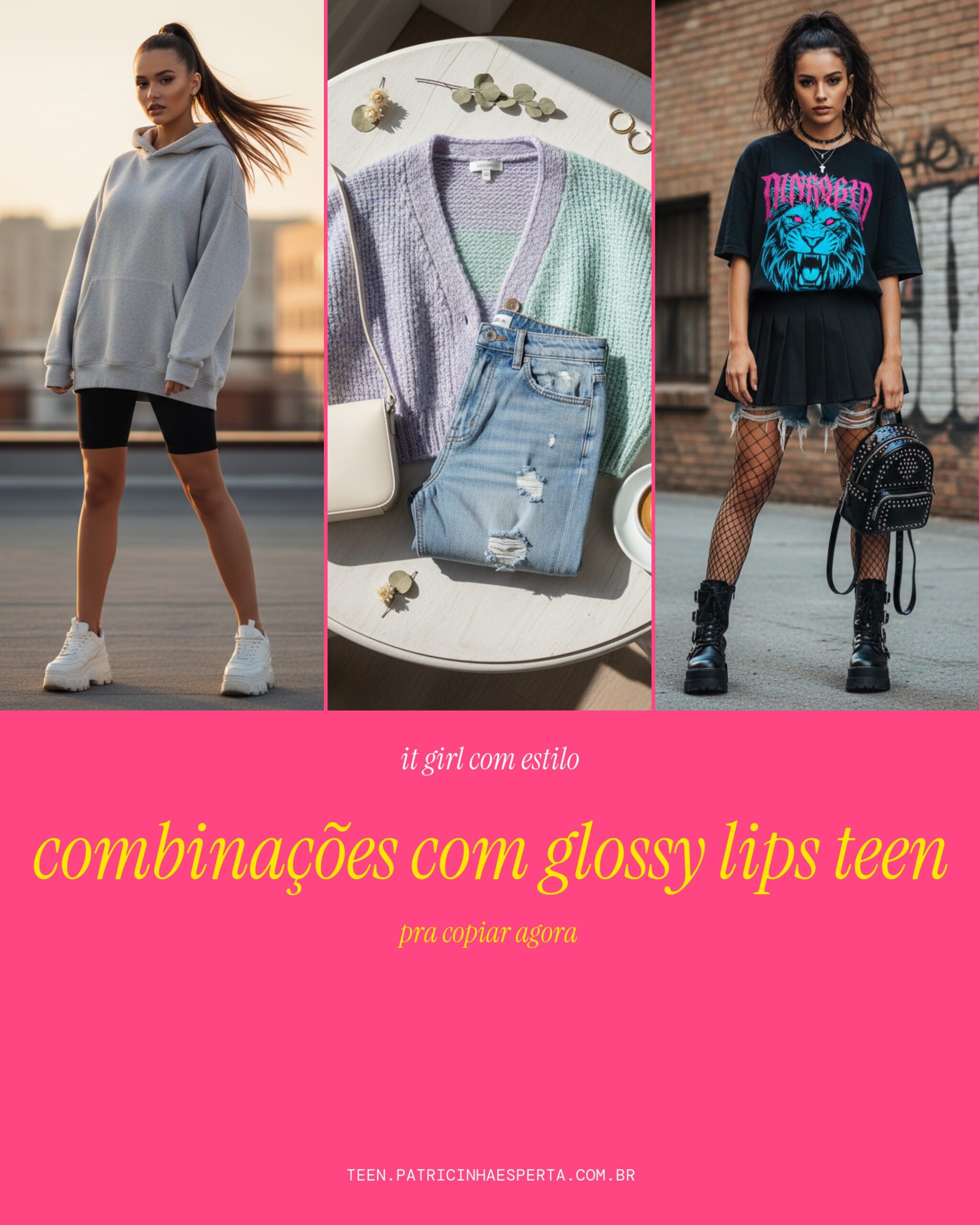 Combinacoes com glossy lips teen