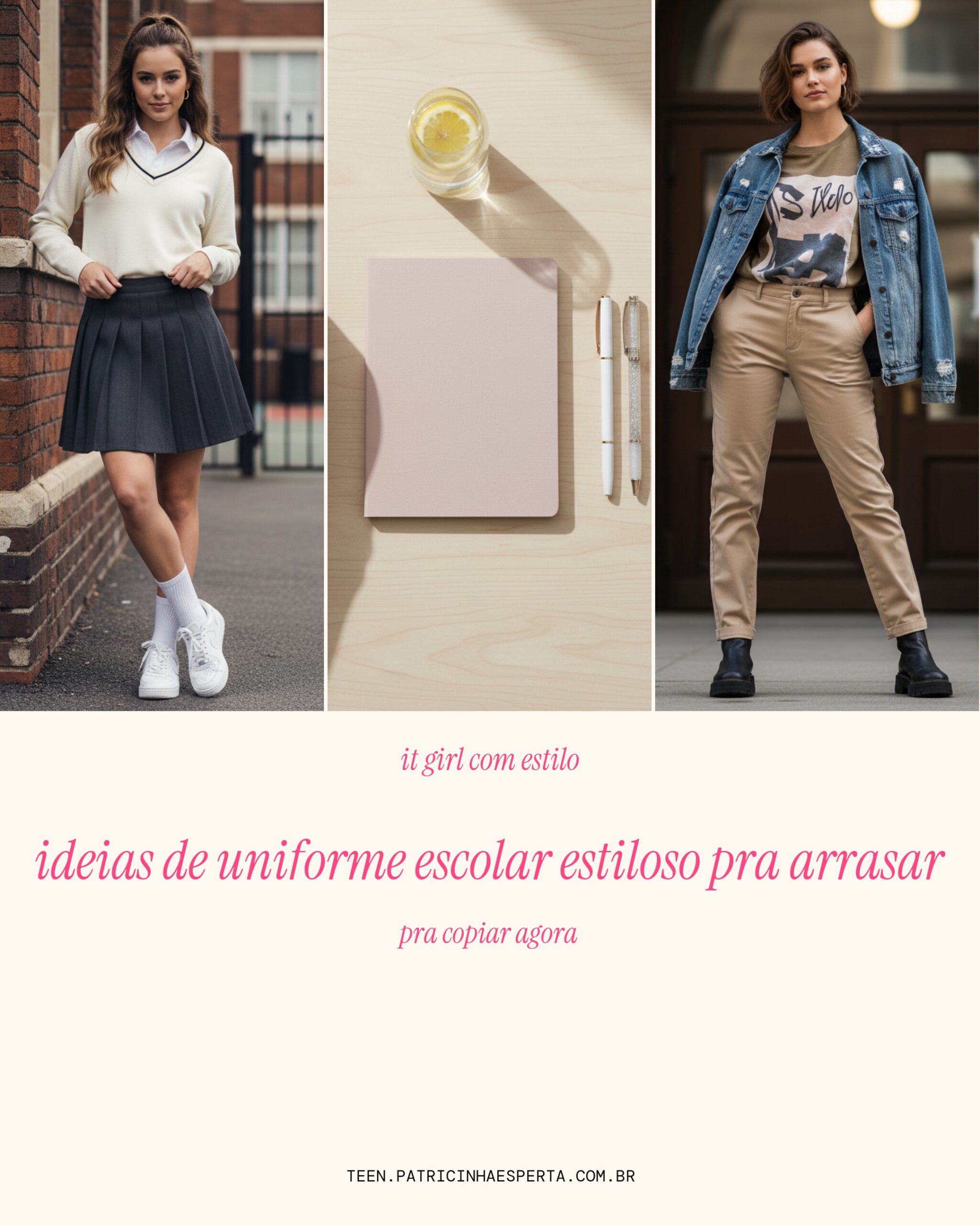 Ideias de uniforme escolar estiloso pra arrasar