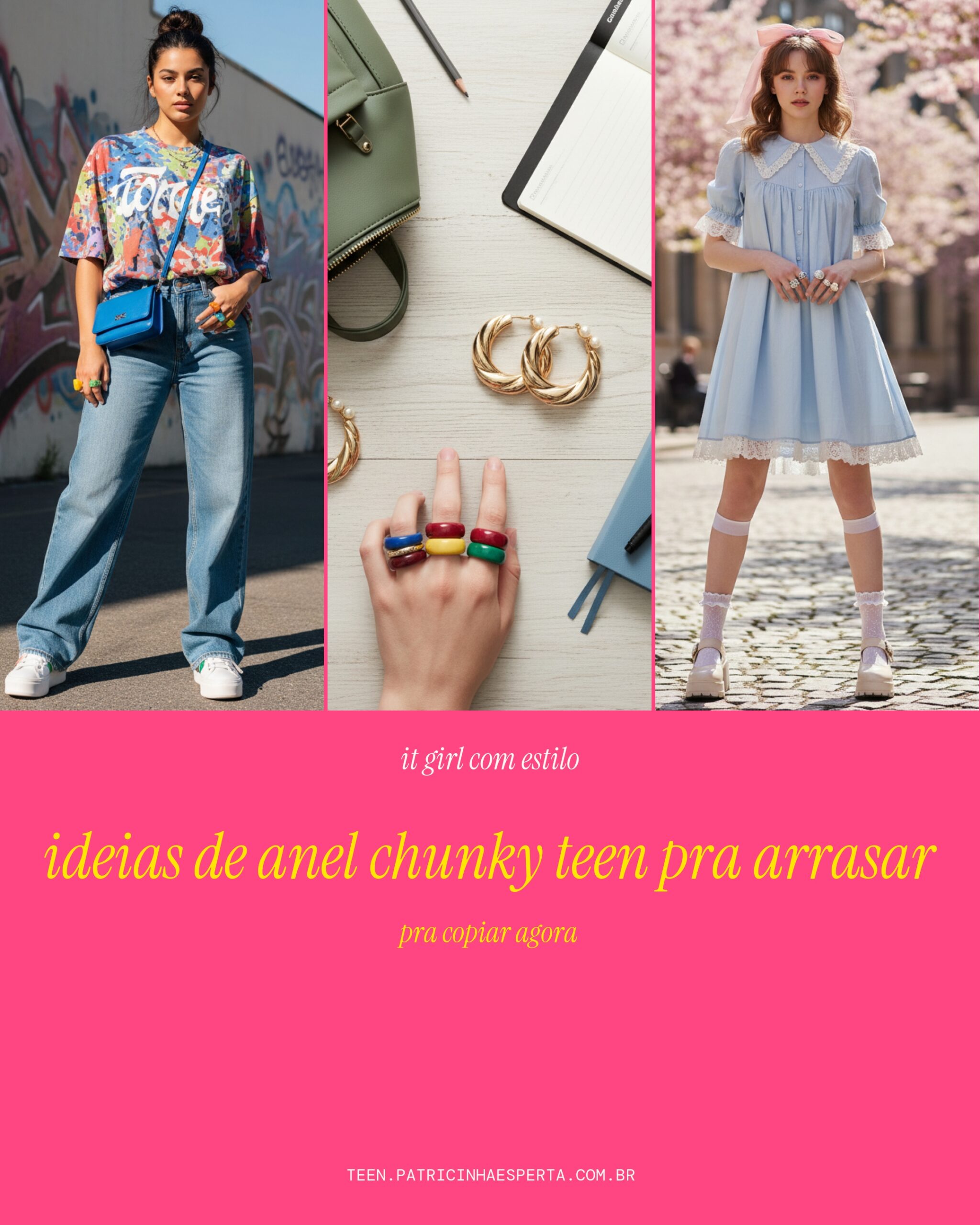 Ideias de anel chunky teen pra arrasar