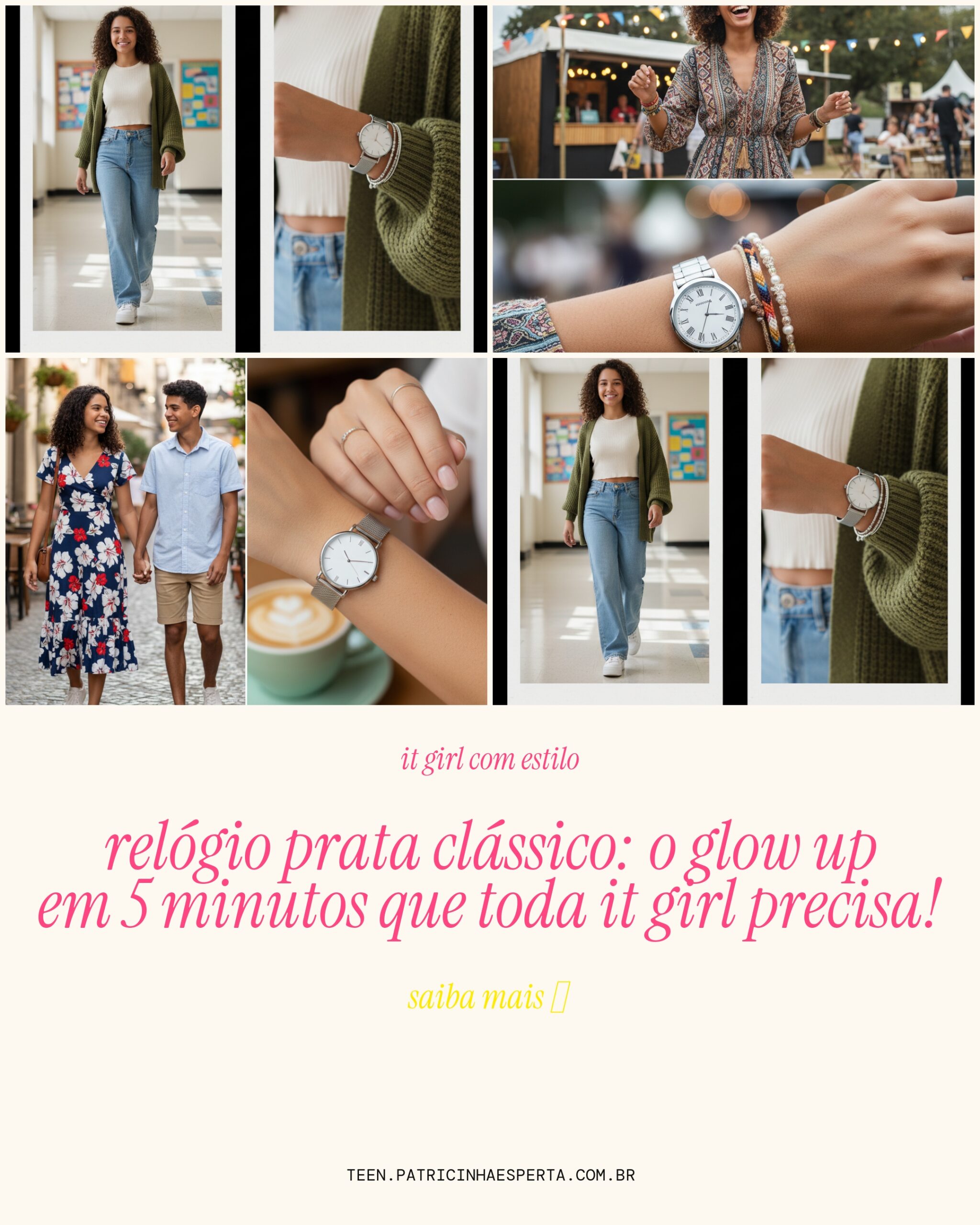 relogio prata classico em 5 minutos