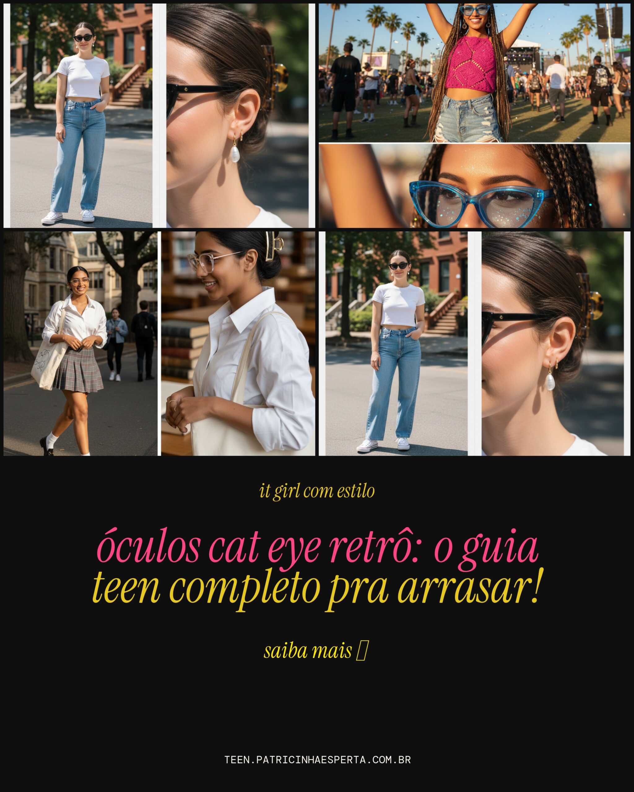 oculos cat eye retro: guia teen completo