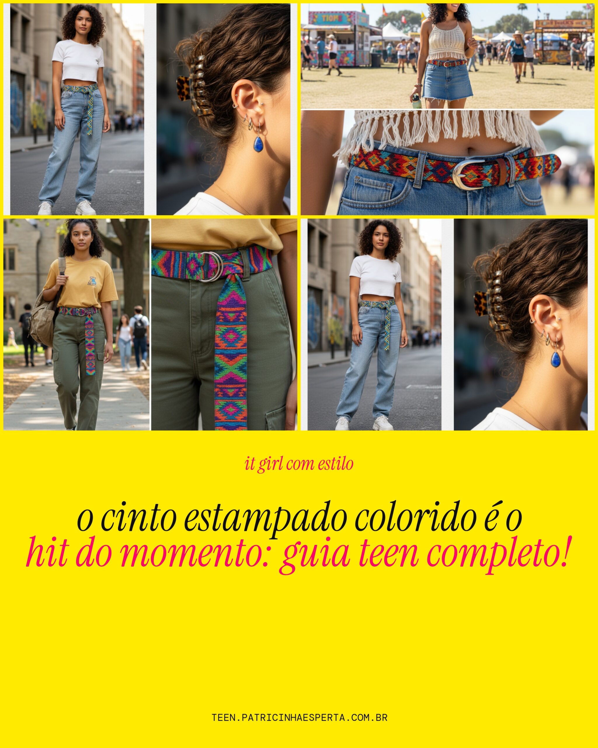 cinto estampado colorido: guia teen completo