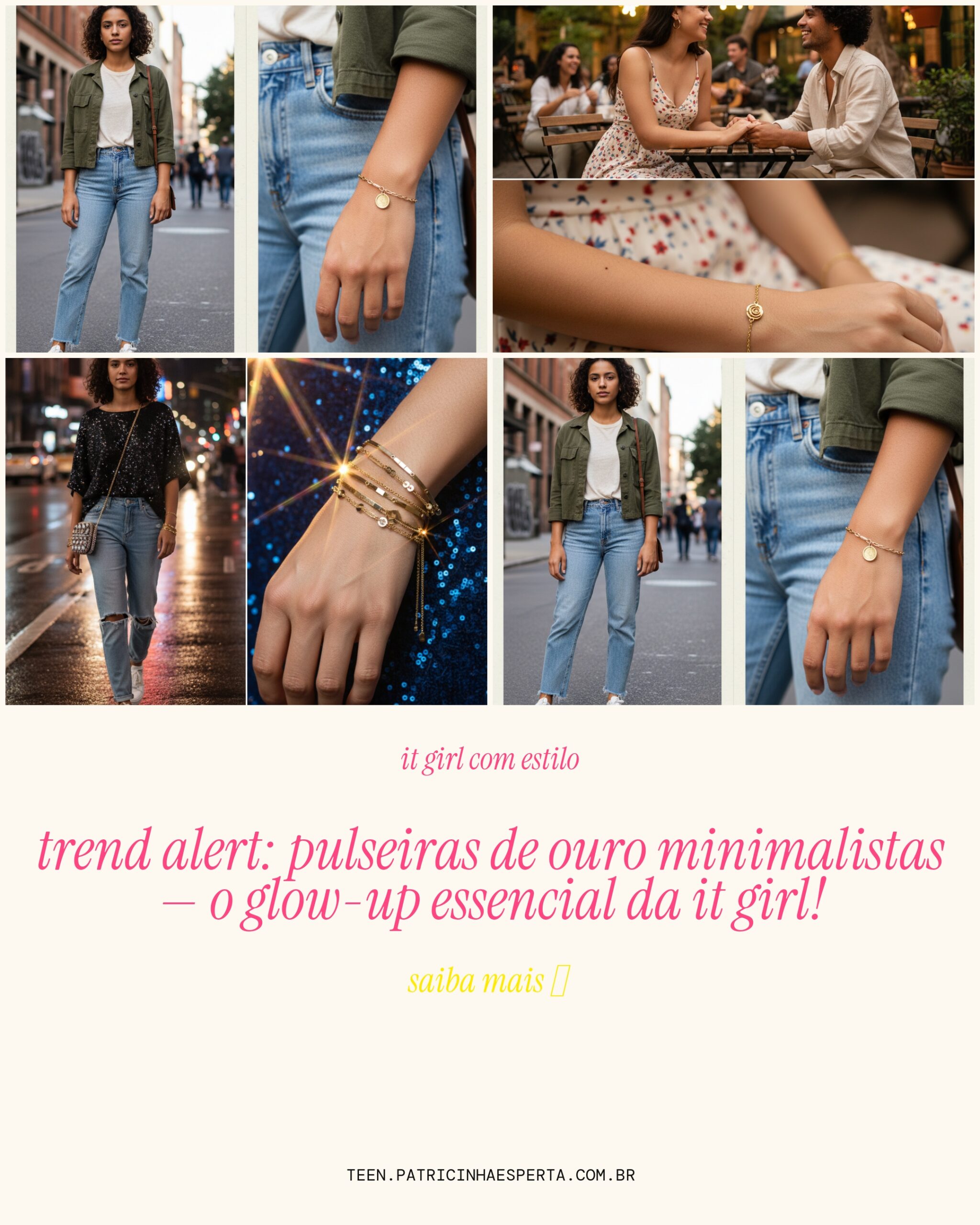 pulseiras de ouro minimalistas