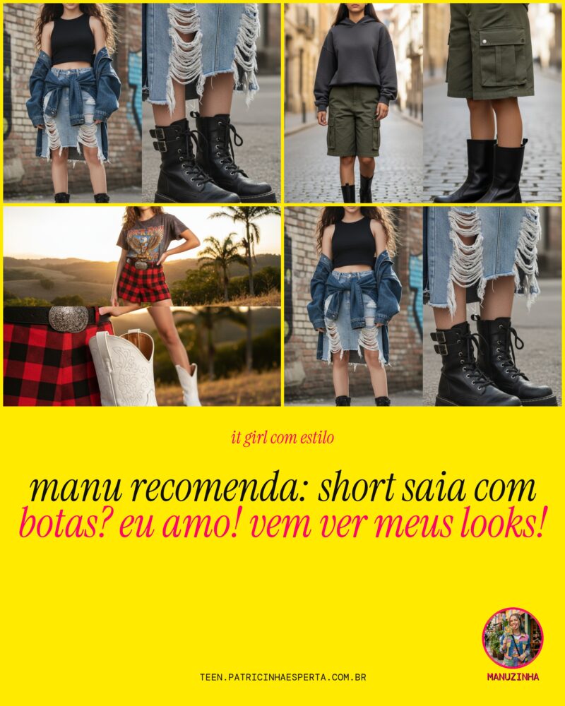 Manu Recomenda: Short Saia com Botas? EU AMO! Vem ver meus looks!