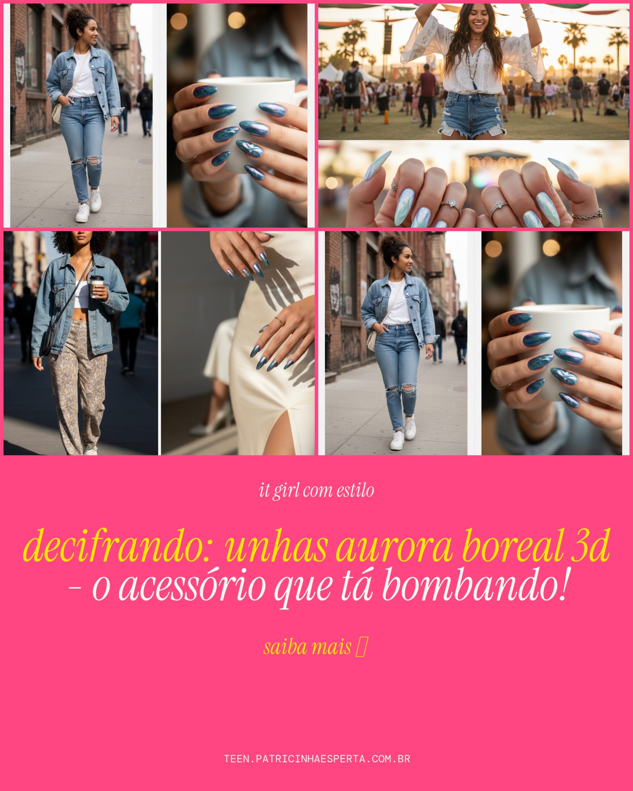 unhas aurora boreal 3D