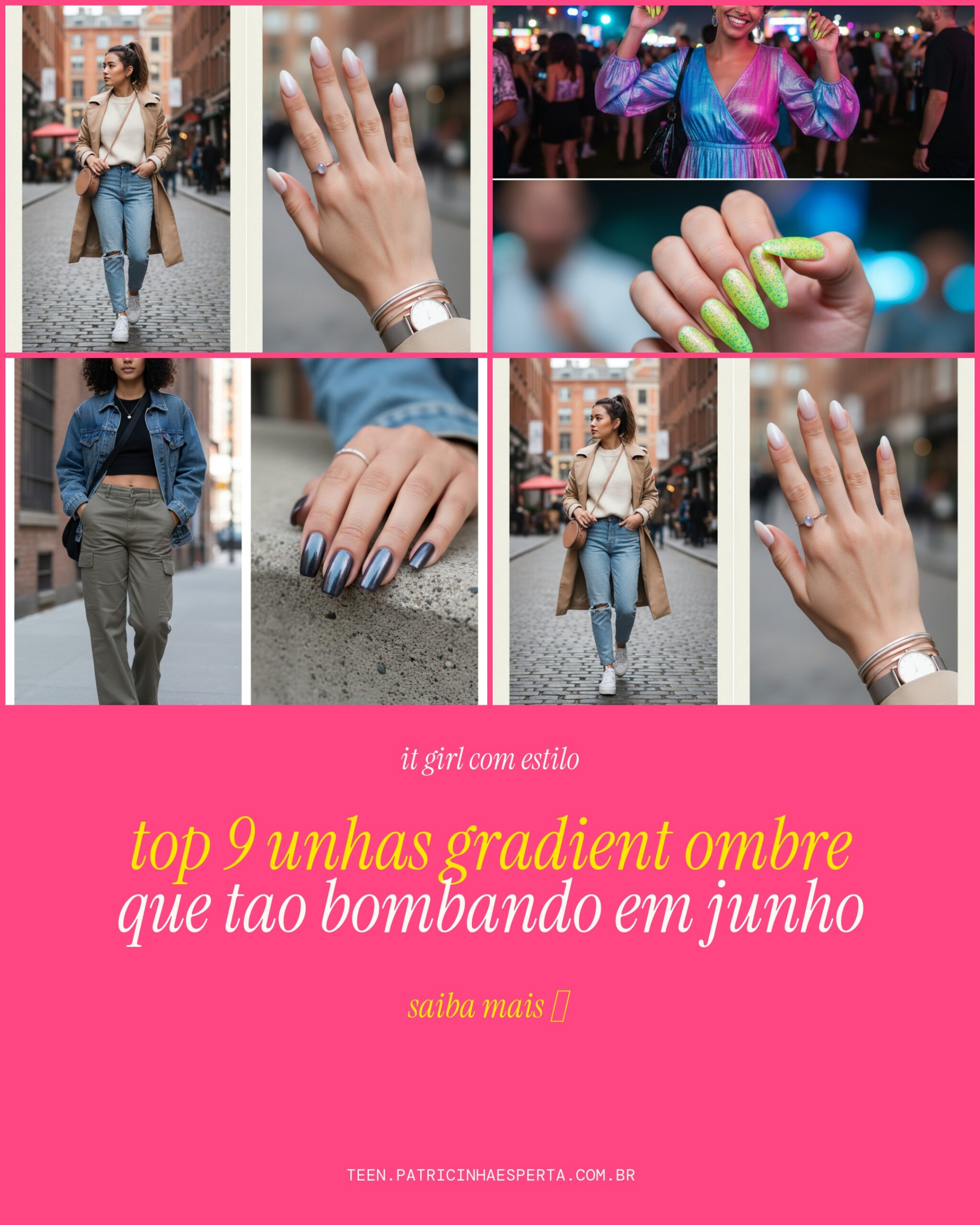 unhas gradient ombre