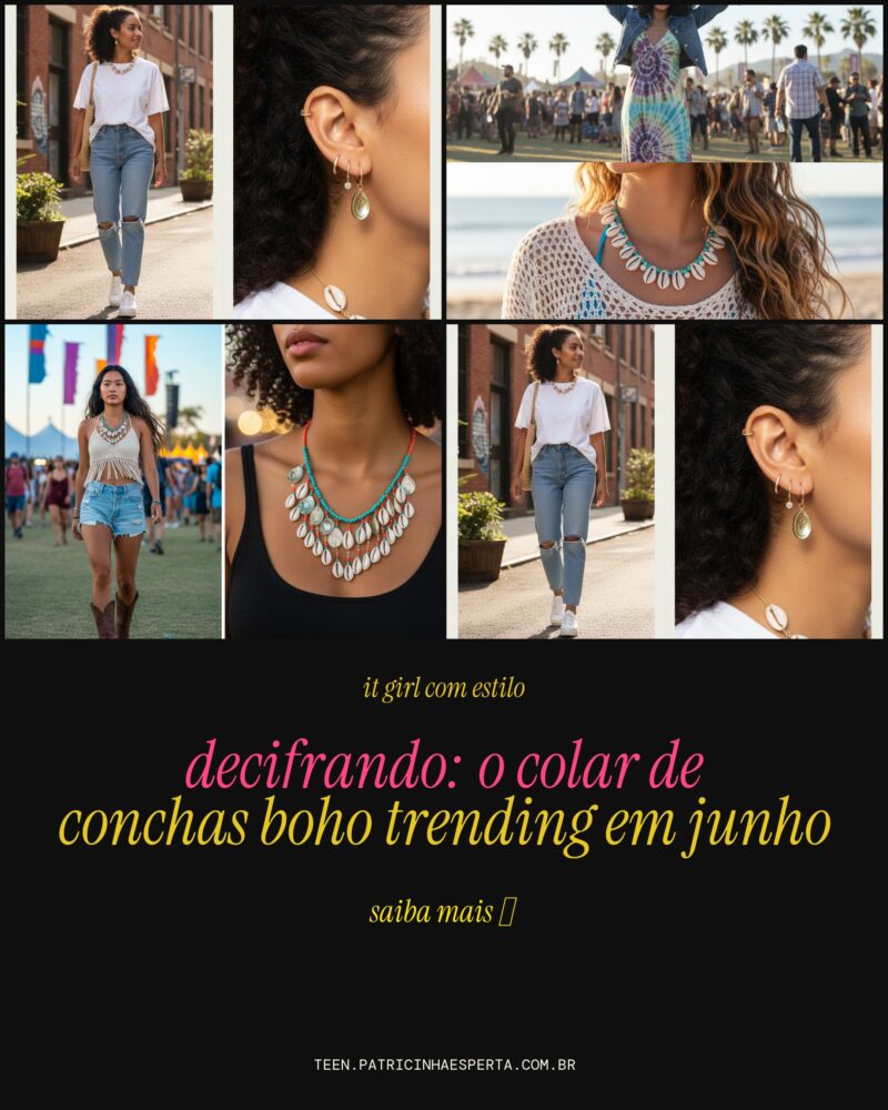 Decifrando: O Colar de Conchas Boho Trending Em Junho