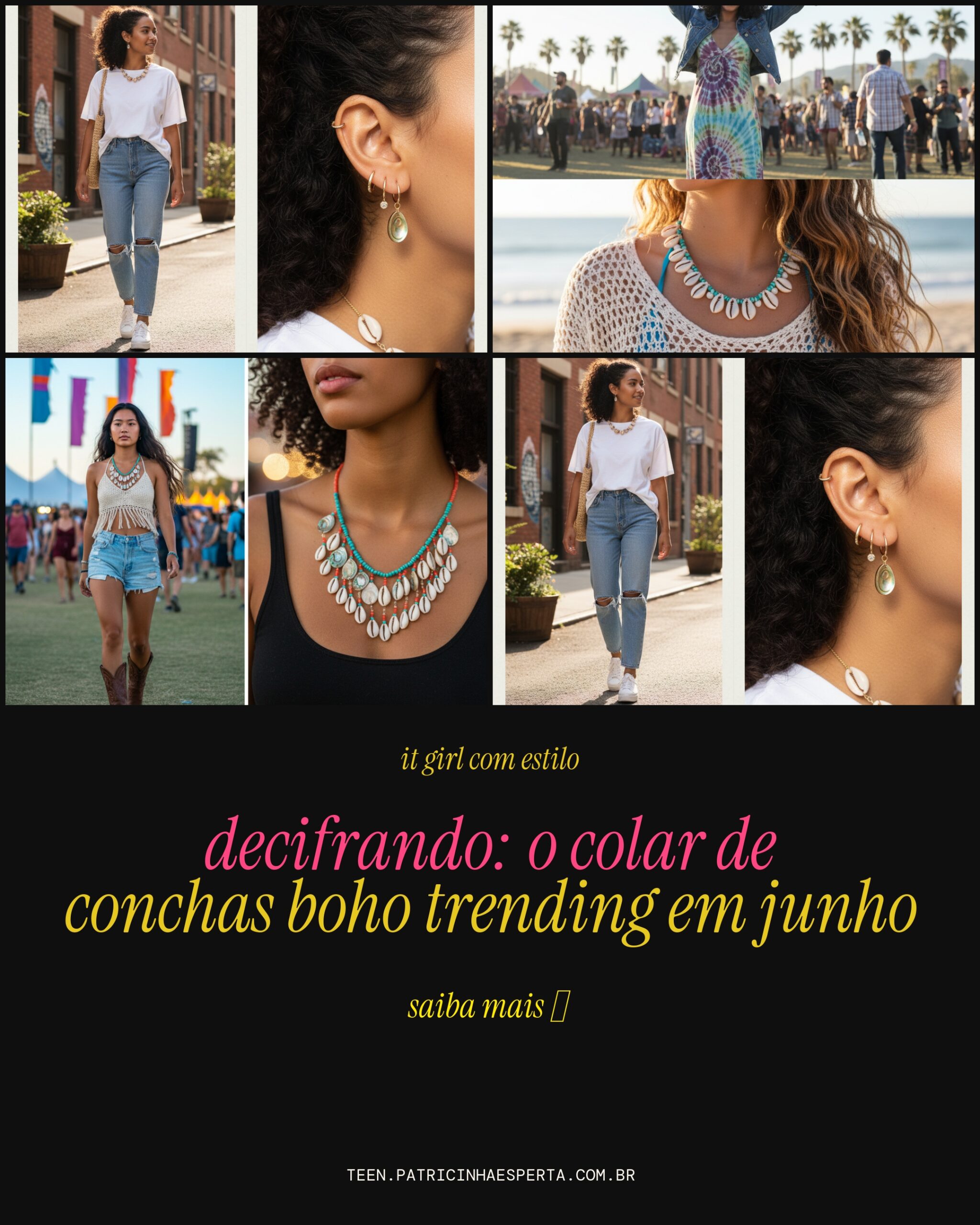 colar de conchas boho