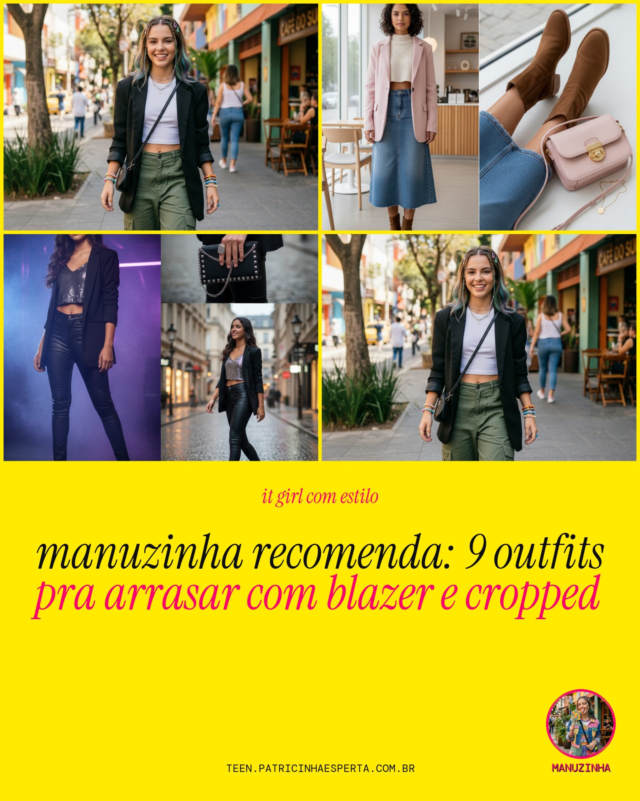 blazer com top cropped