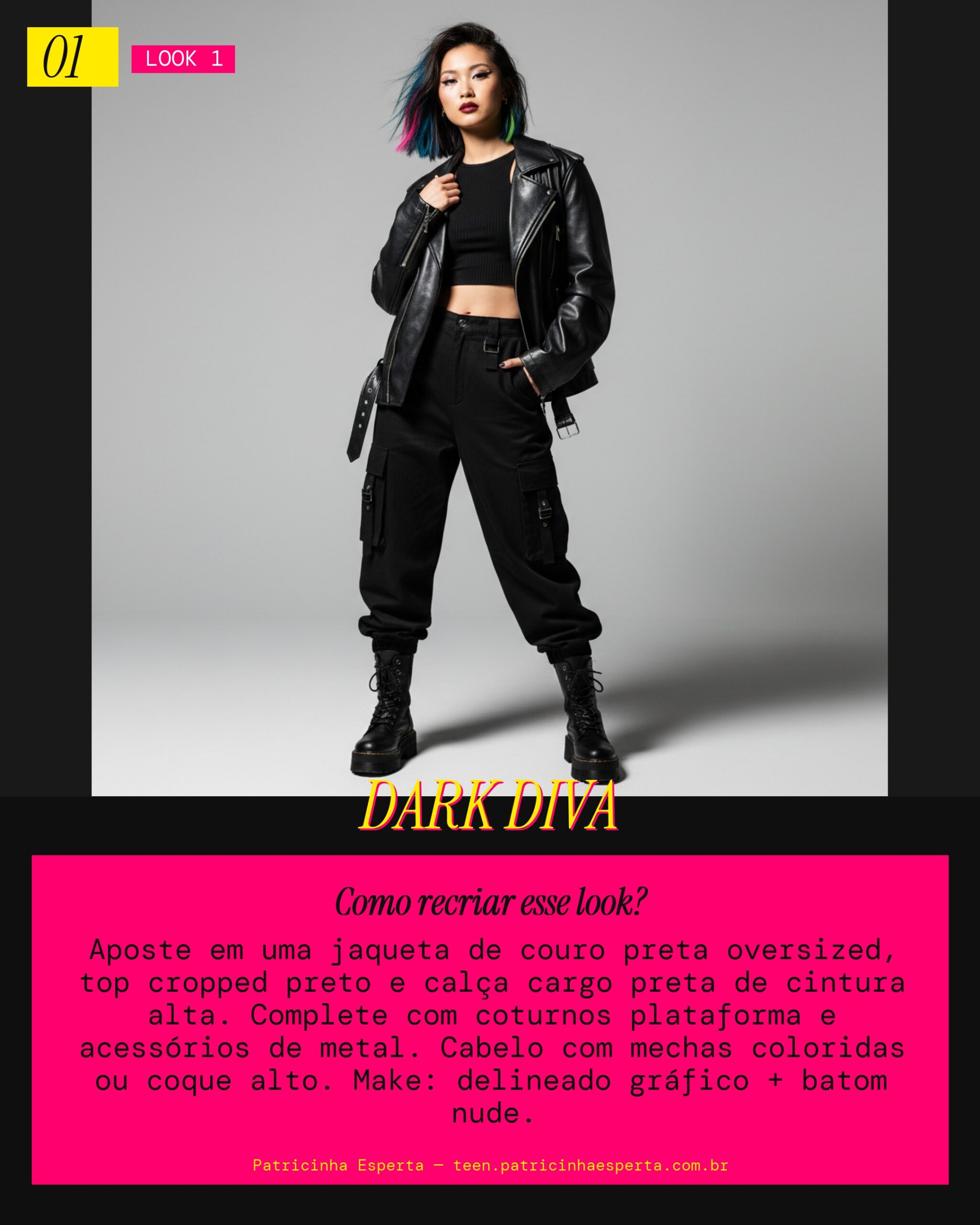 Look 1: O Poder do All Black Edgy