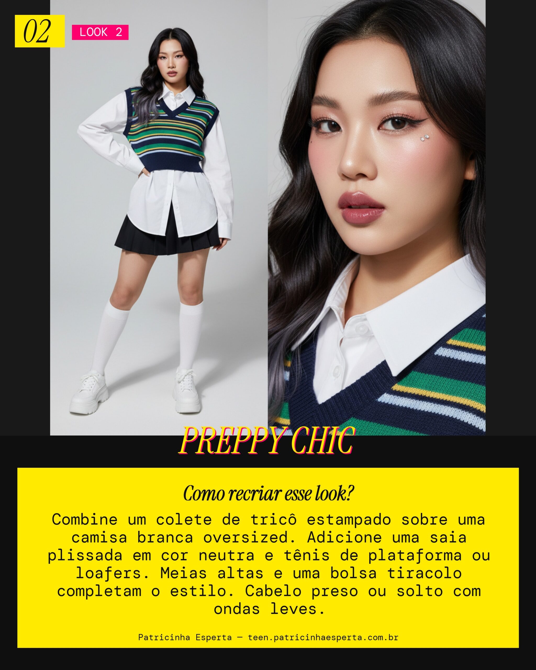 Look 2: Preppy Moderno com Toque Esportivo