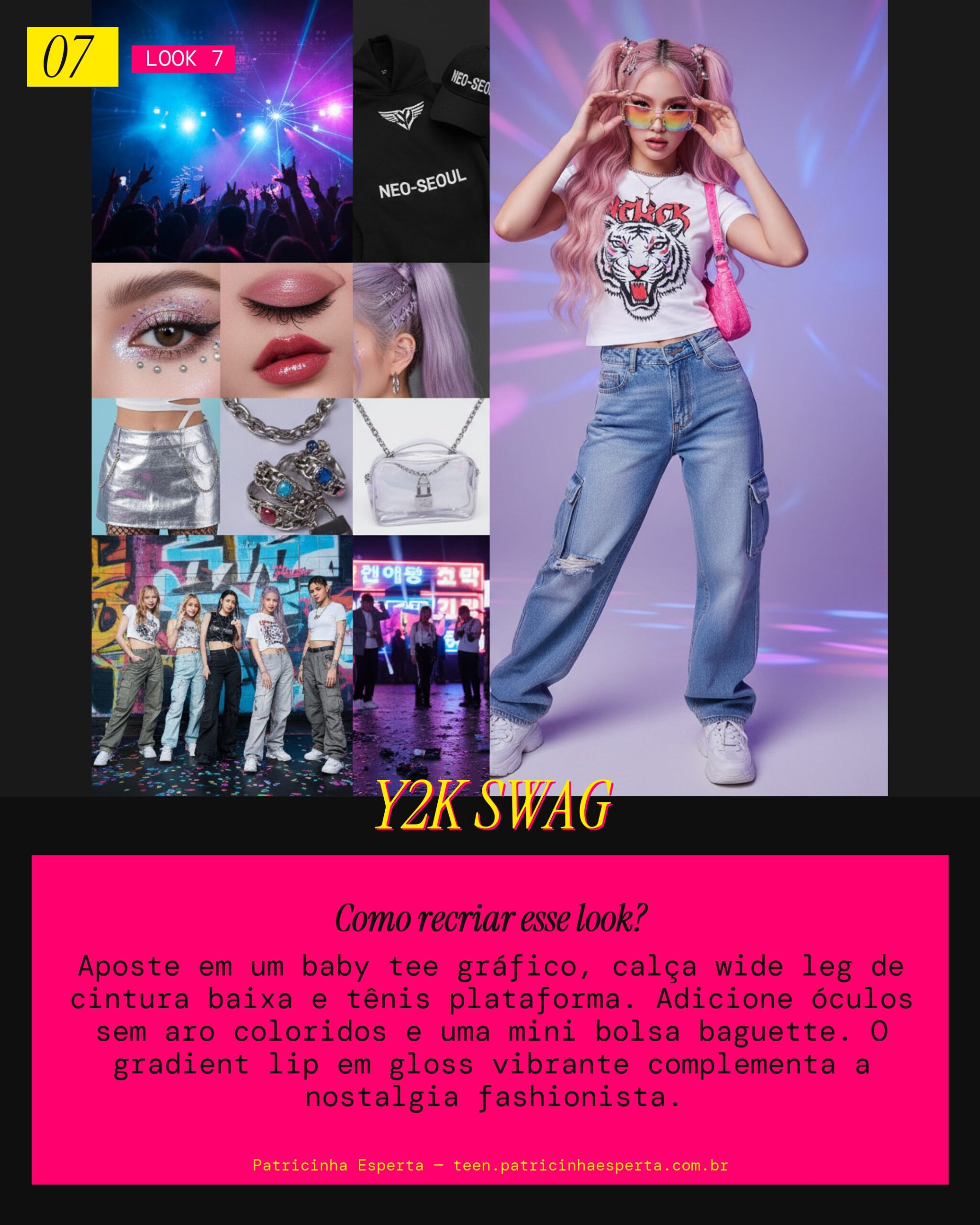 Look 7: Y2K Revival com Toque K-Pop