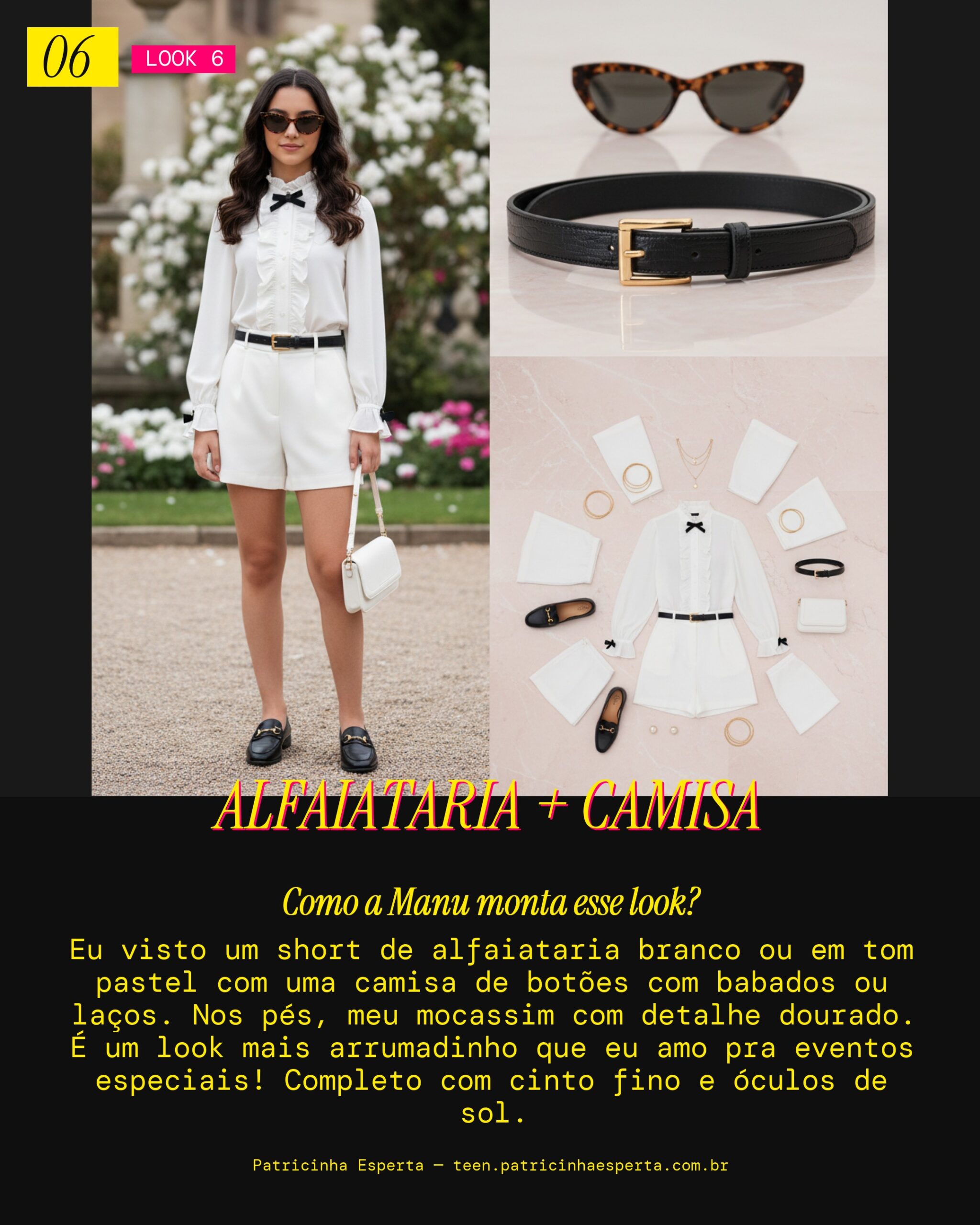 MANU RECOMENDA: Short Alfaiataria e Camisa Romântica, Chic e Leve!