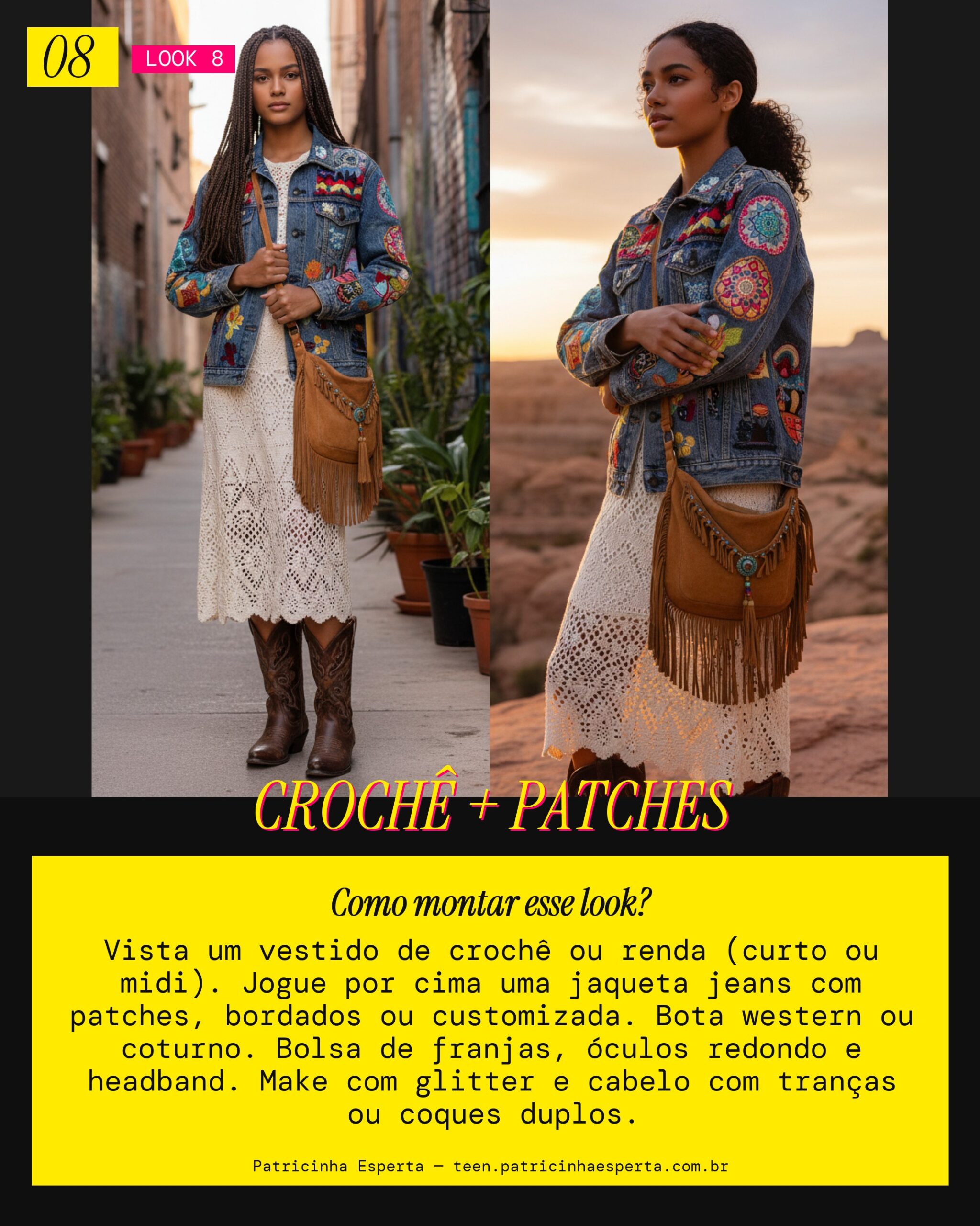 Look 8: Festival Ready com Vestido de Crochê/Renda