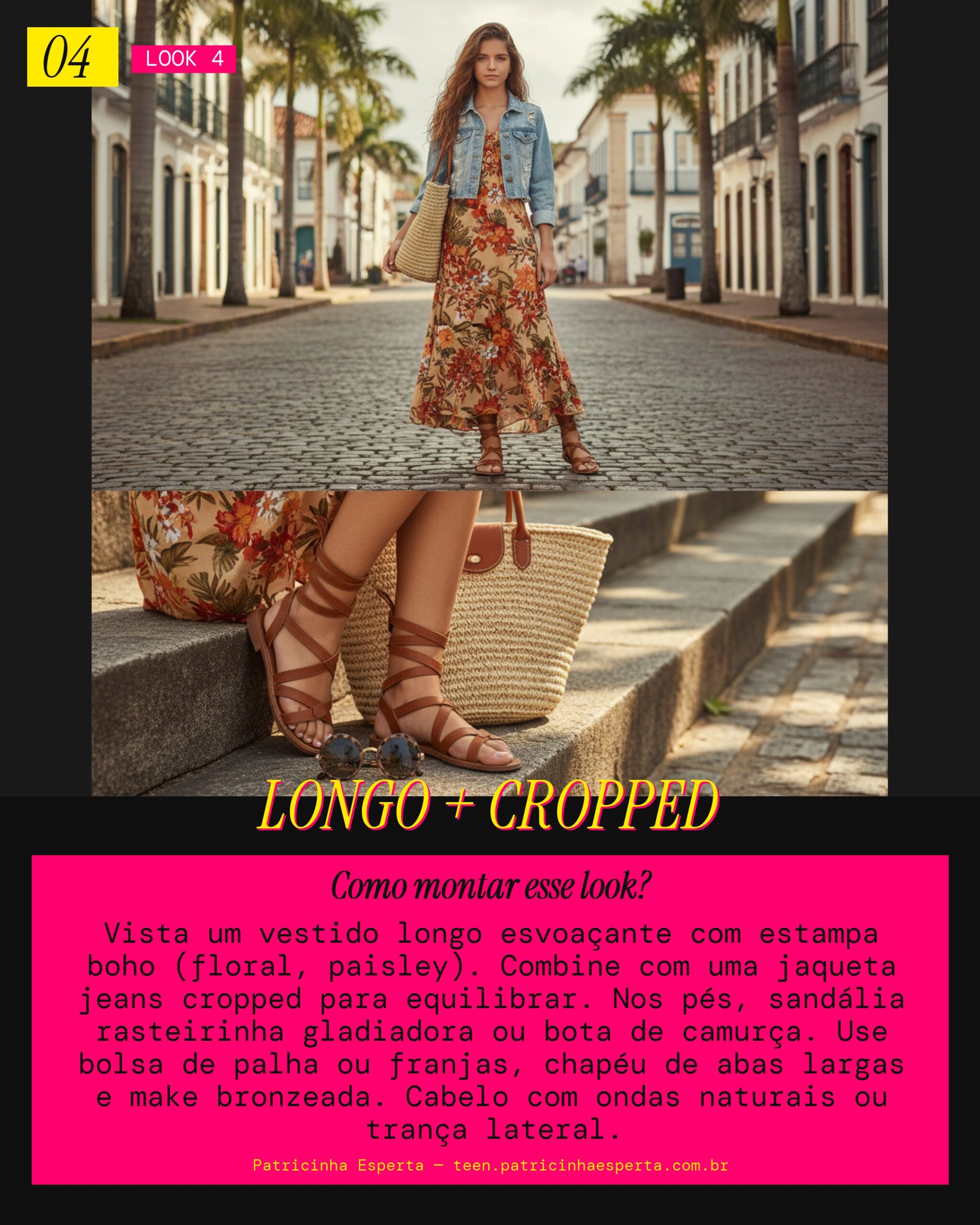 Look 4: Boho Chic com Vestido Longo Estampado