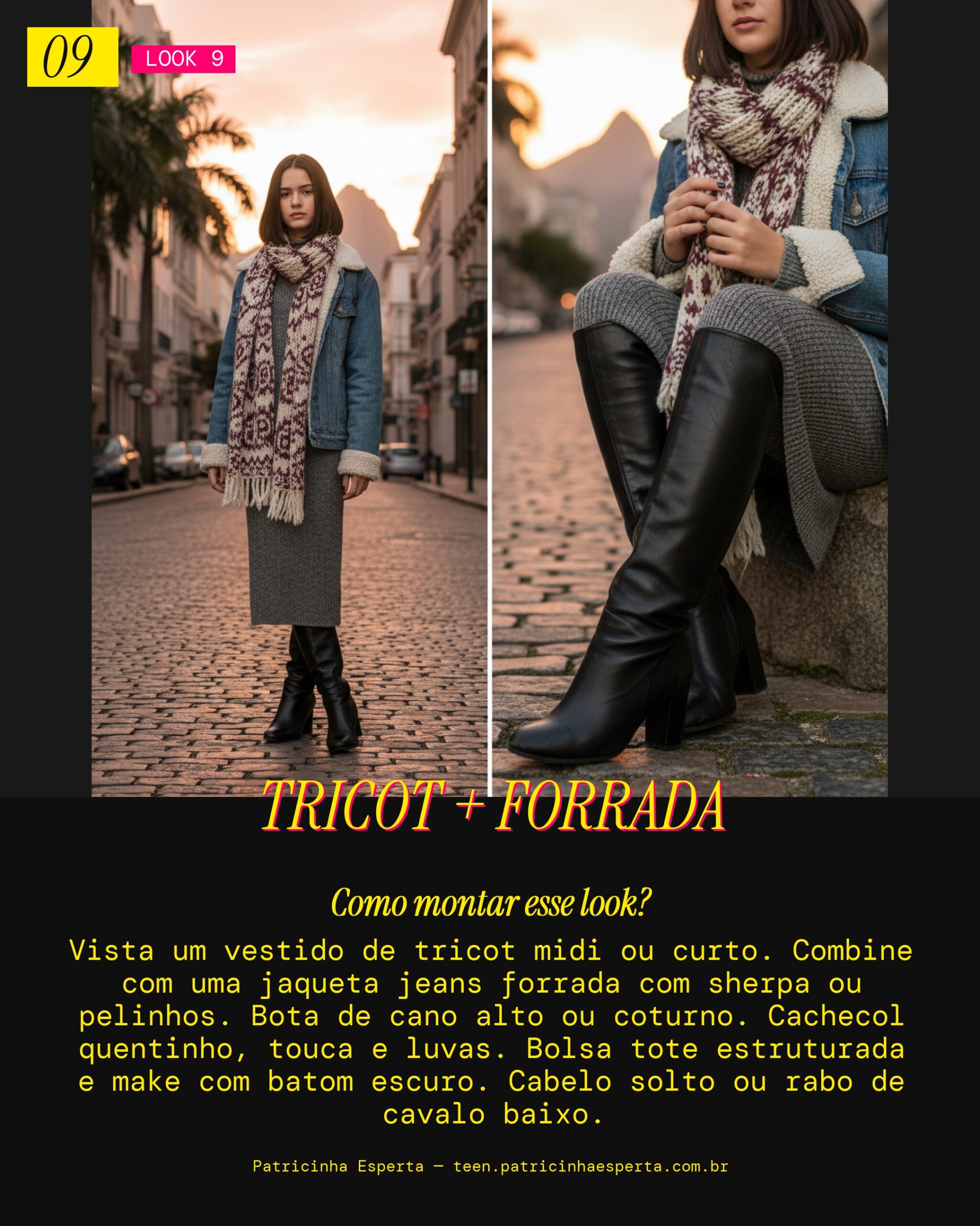 Look 9: Winter Layering com Vestido de Tricot