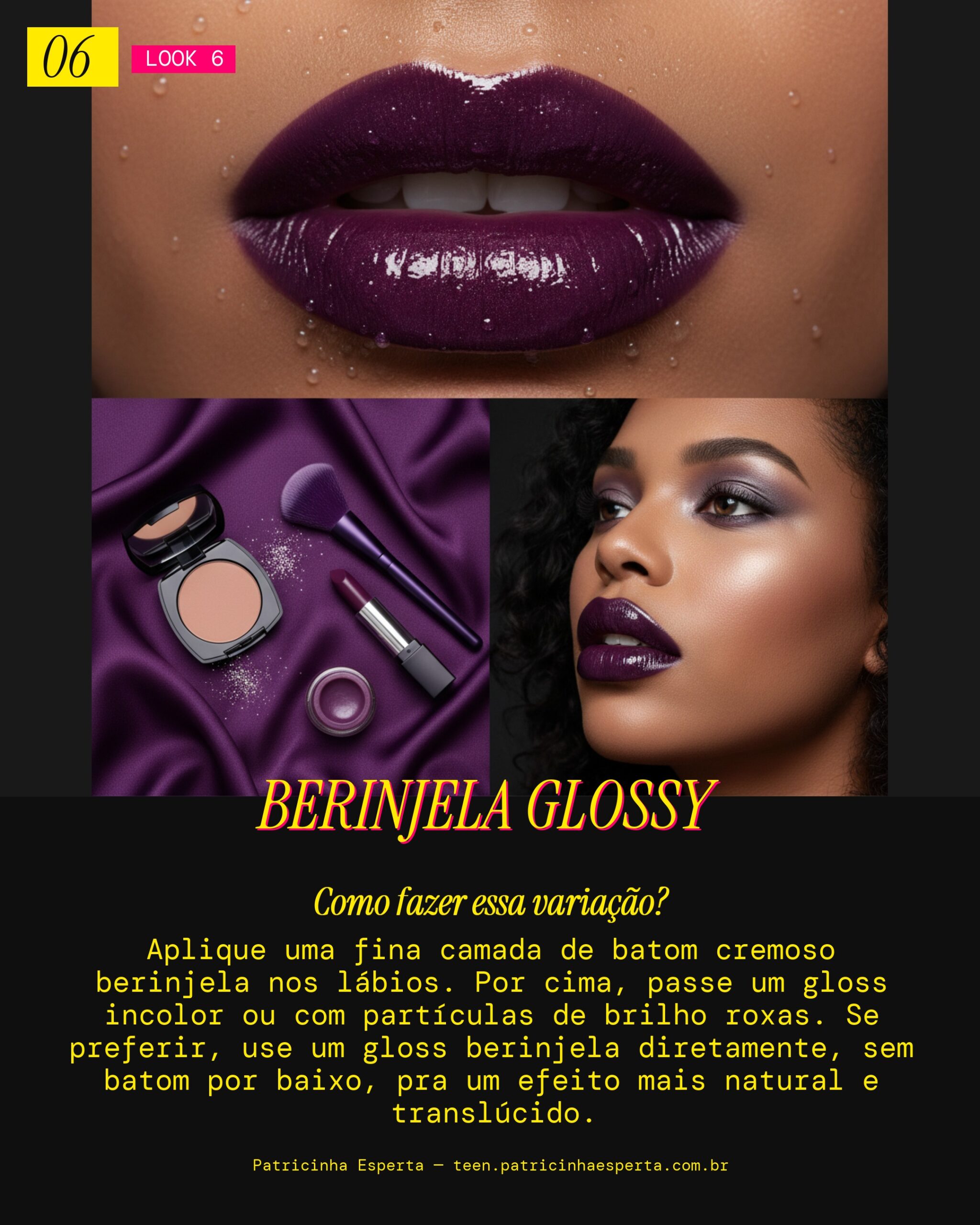 Batom Berinjela Glossy: Brilho e Volume