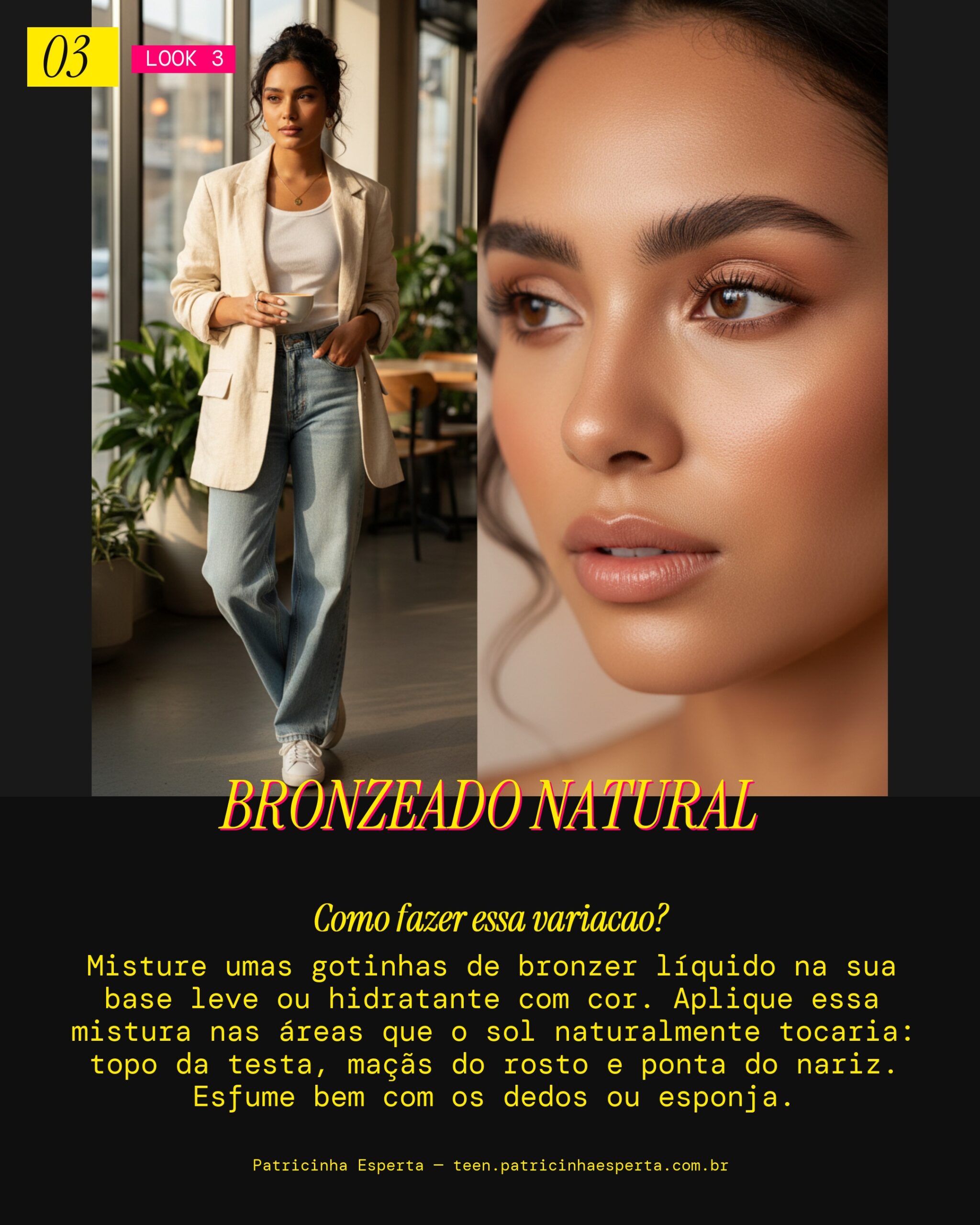 Contorno "Sun-Kissed" com Bronzer Líquido