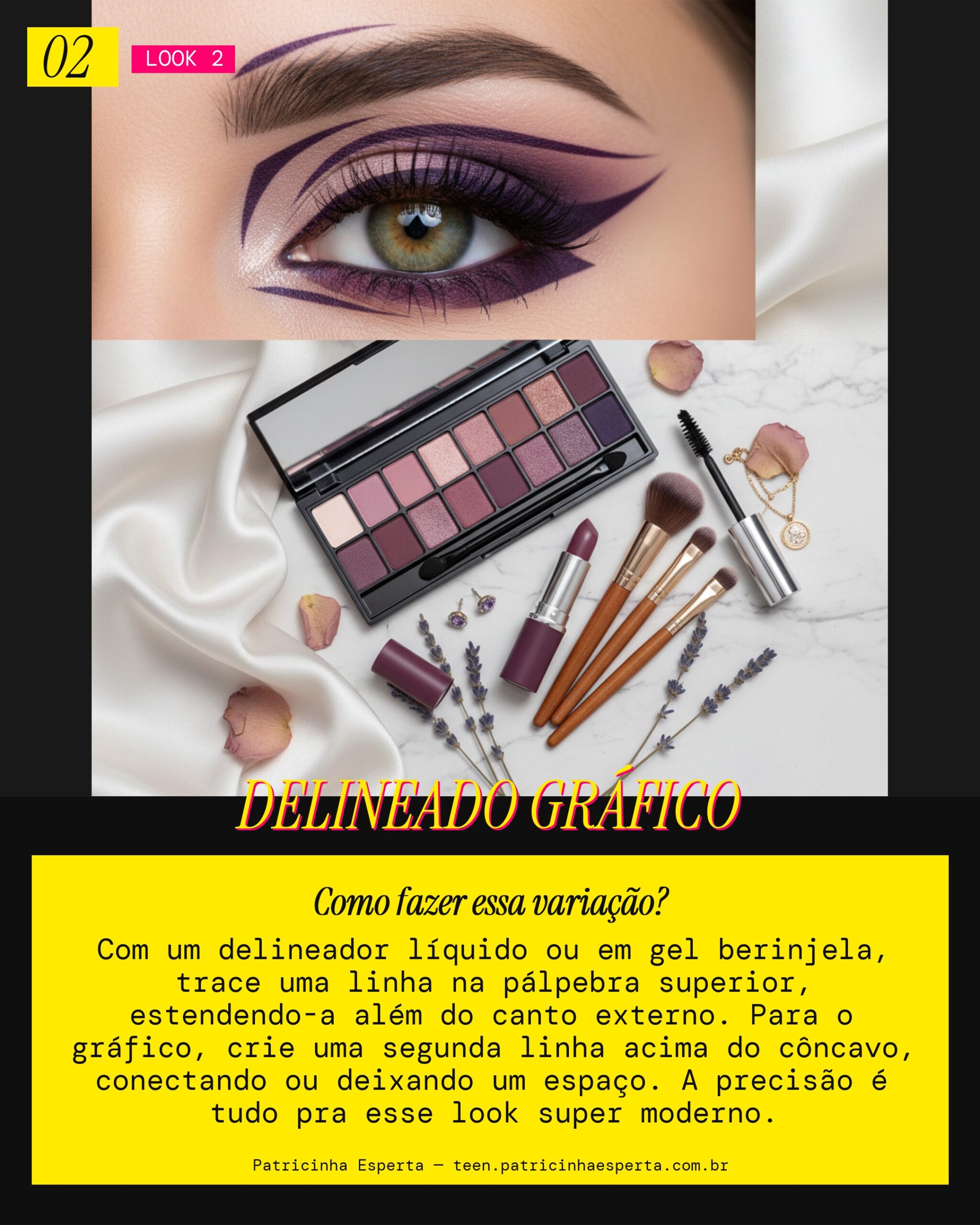 Delineado Berinjela Gráfico: Traço Moderno