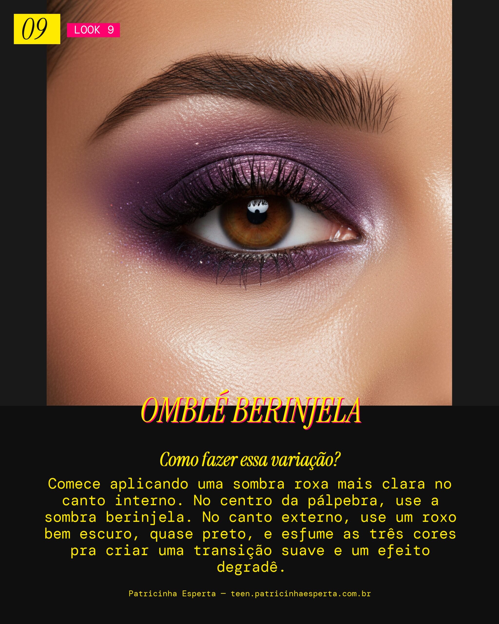 Berinjela Ombré nos Olhos: Transição de Cores