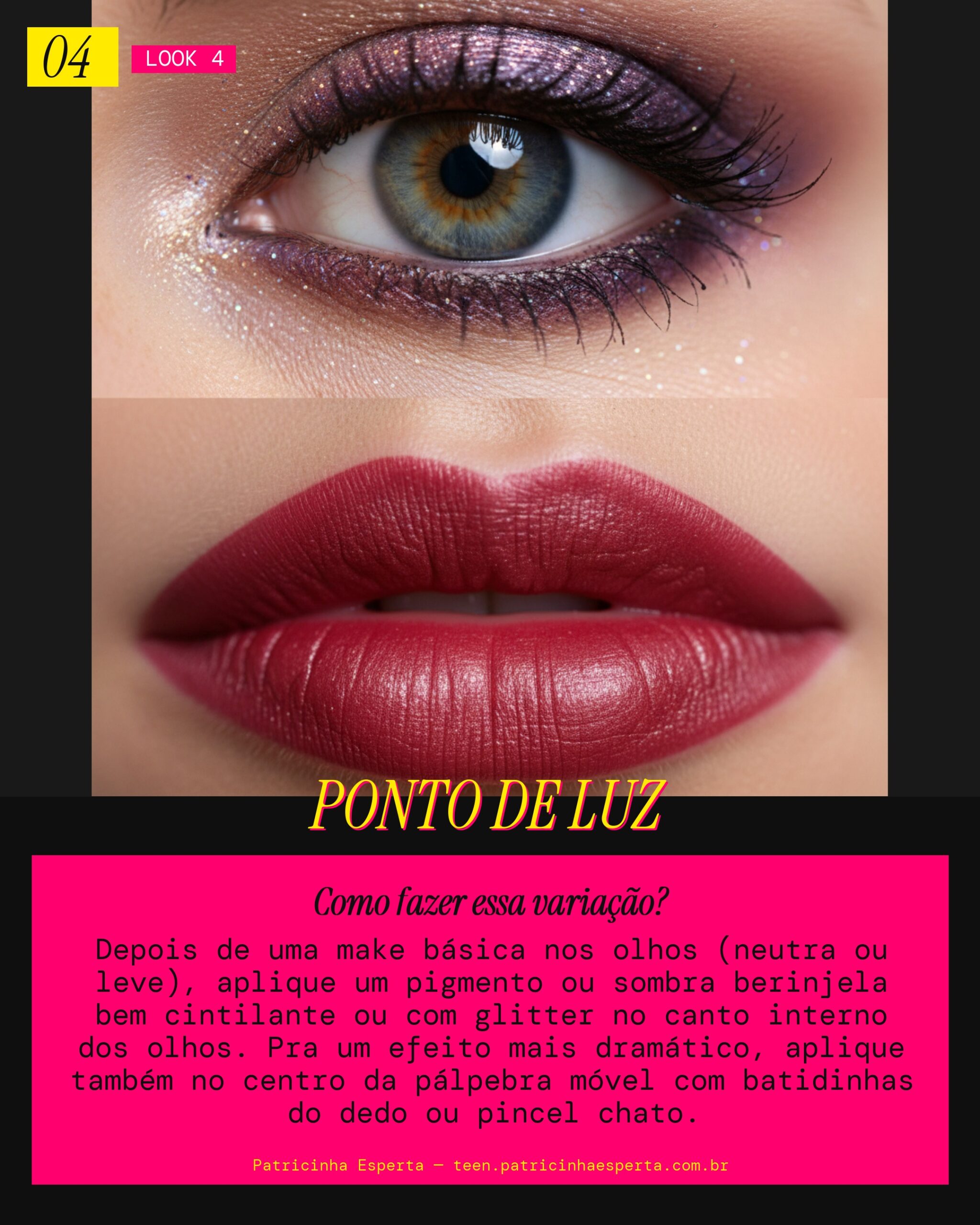 Ponto de Luz Berinjela Cintilante: Brilho Inesperado
