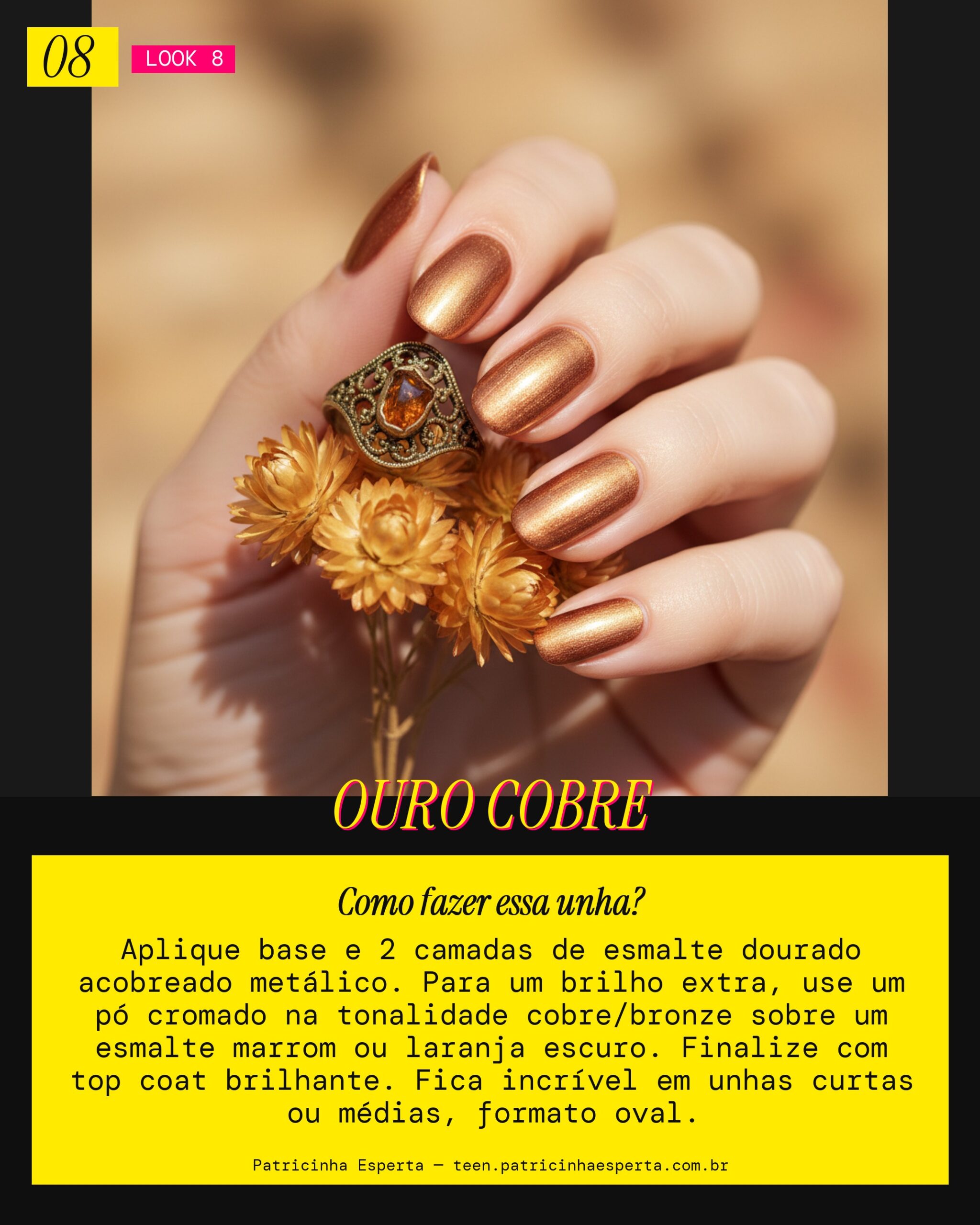 Dourado Cobre Quente: O Toque Acolhedor do Outono