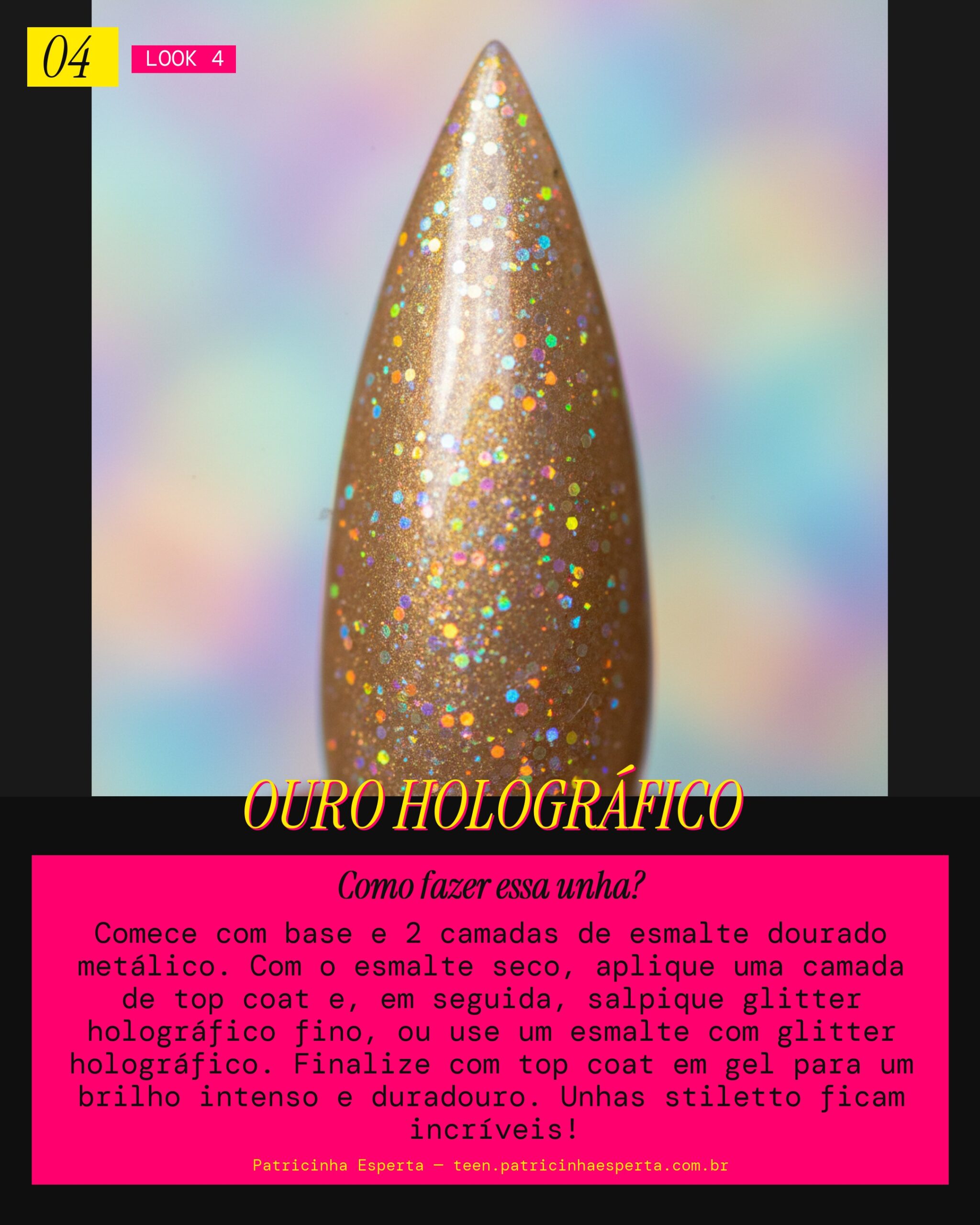Dourado com Glitter Holográfico: Ouro e Magia