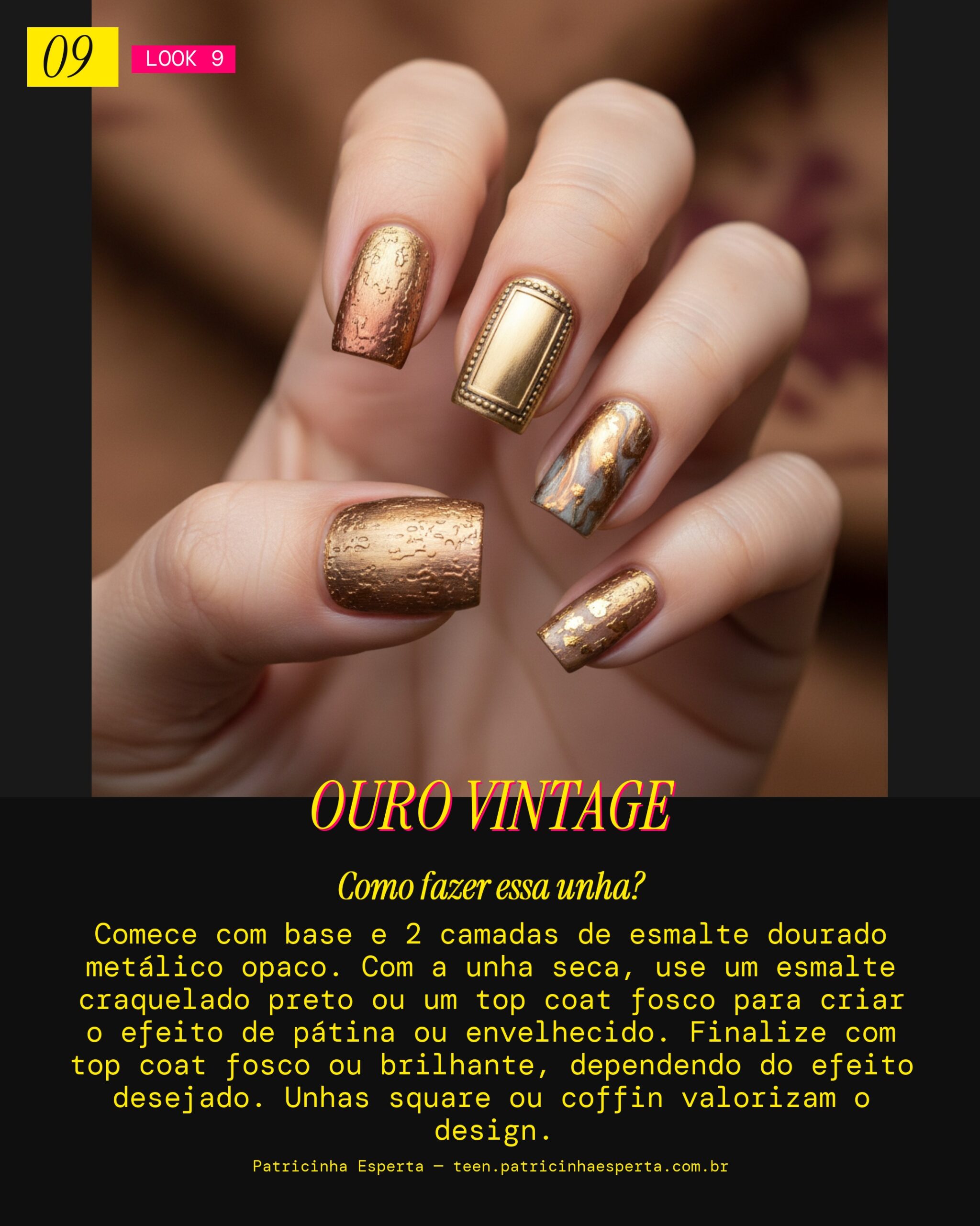 Dourado Velho com Textura: Vintage e Chic