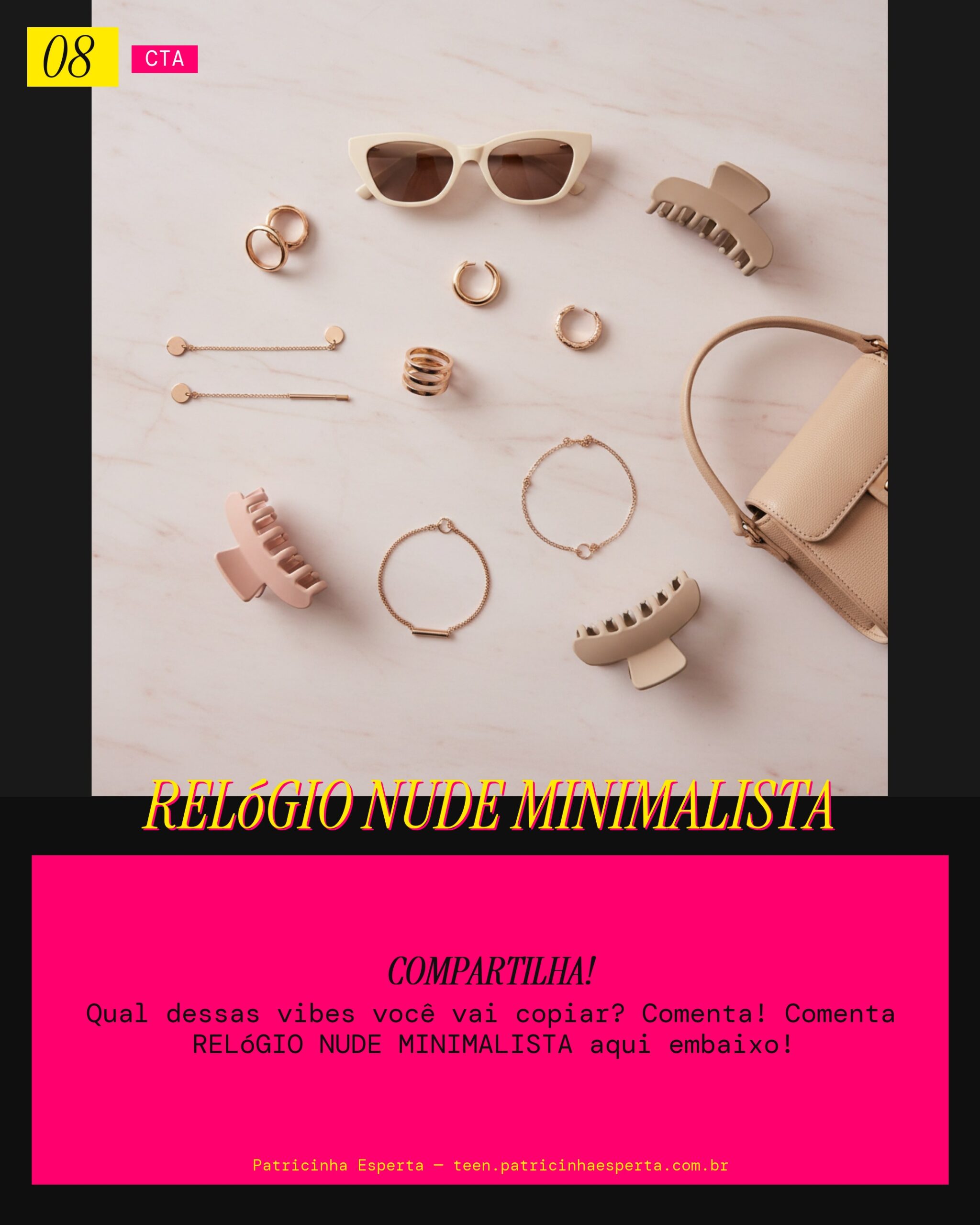 Relógio Nude Minimalista