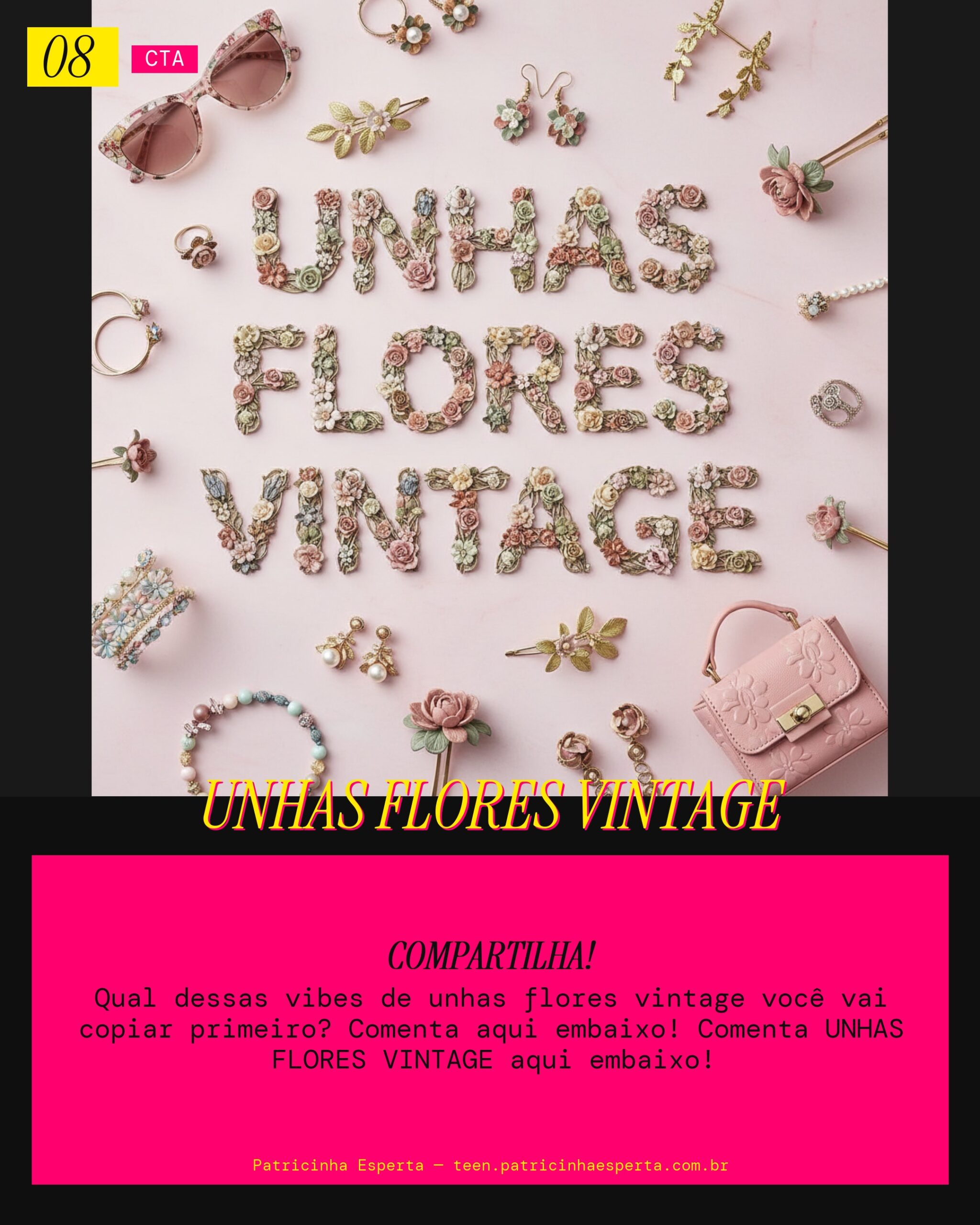 UNHAS FLORES VINTAGE