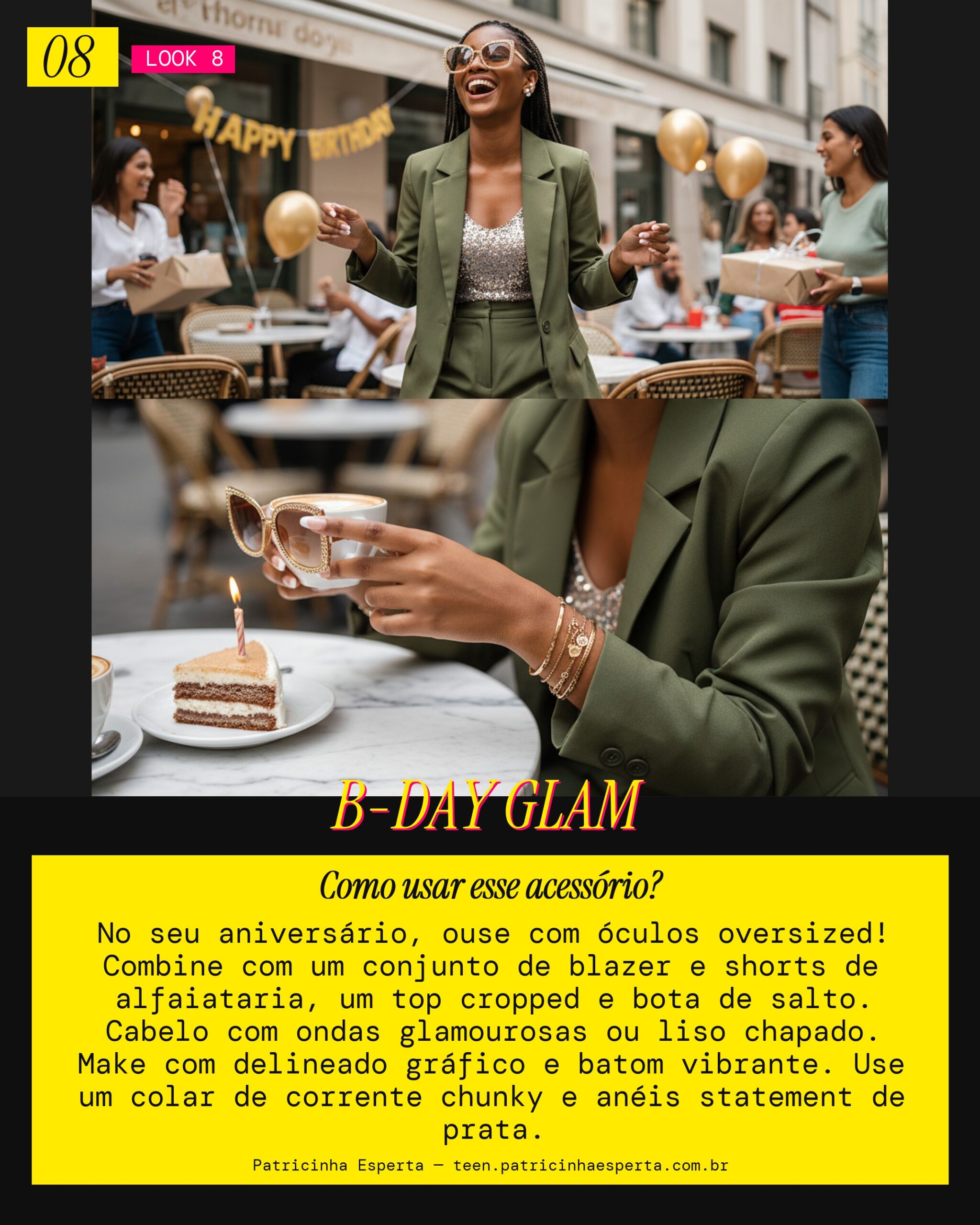Óculos Oversized: Aniversário com Vibe Celebridade