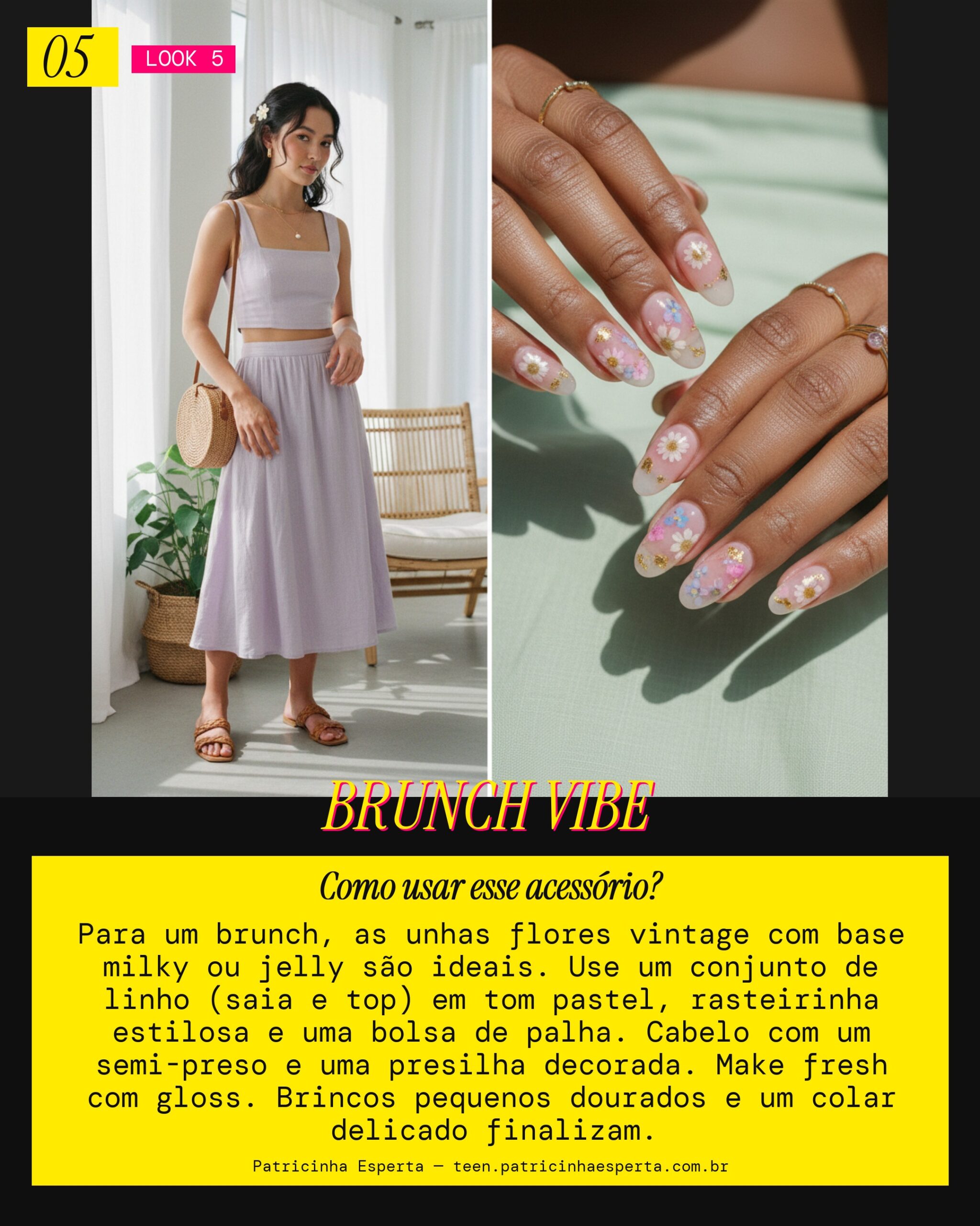Unhas Flores Vintage: Brunch com as Amigas