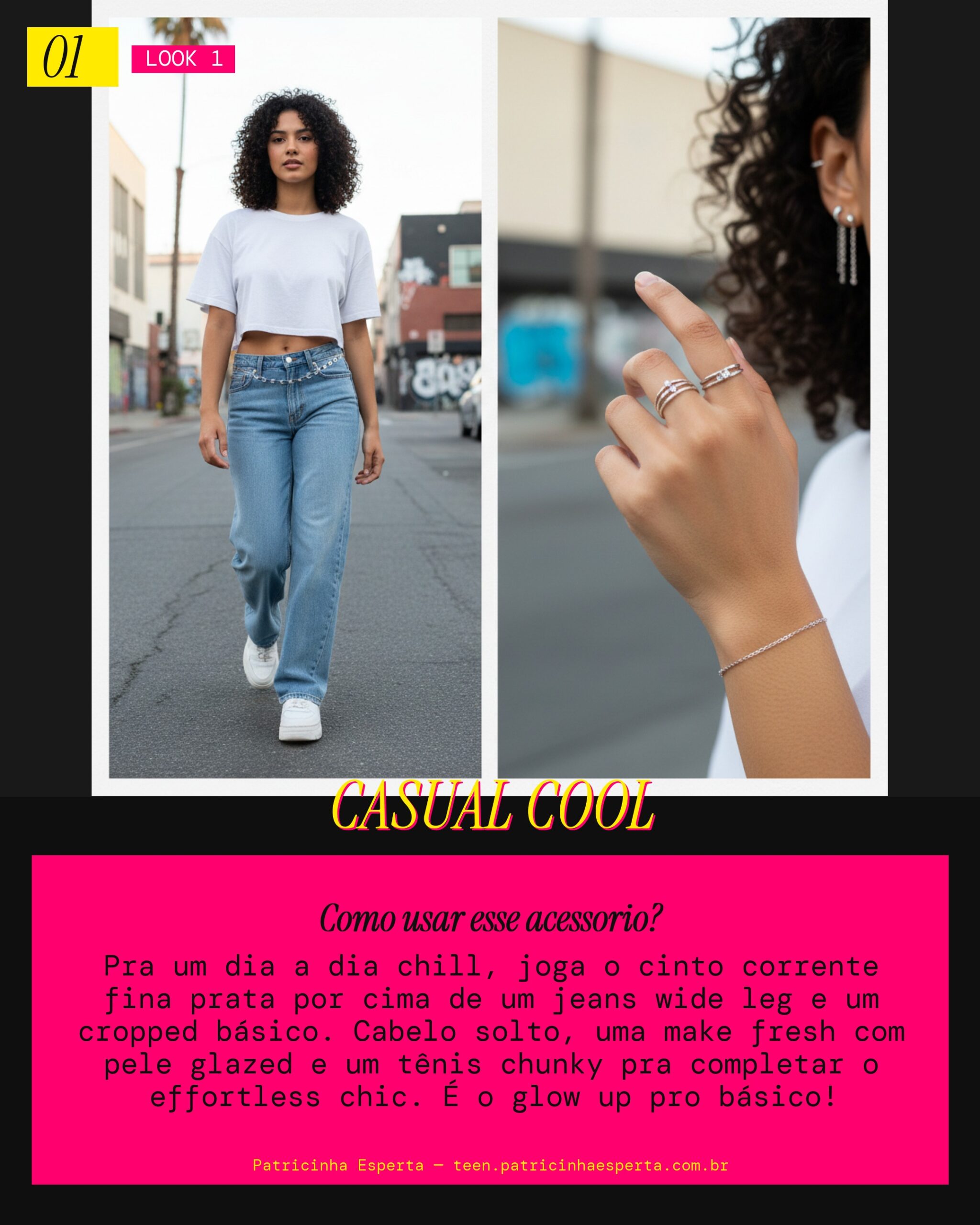 Look 1: Casual Chique com Cinto Corrente