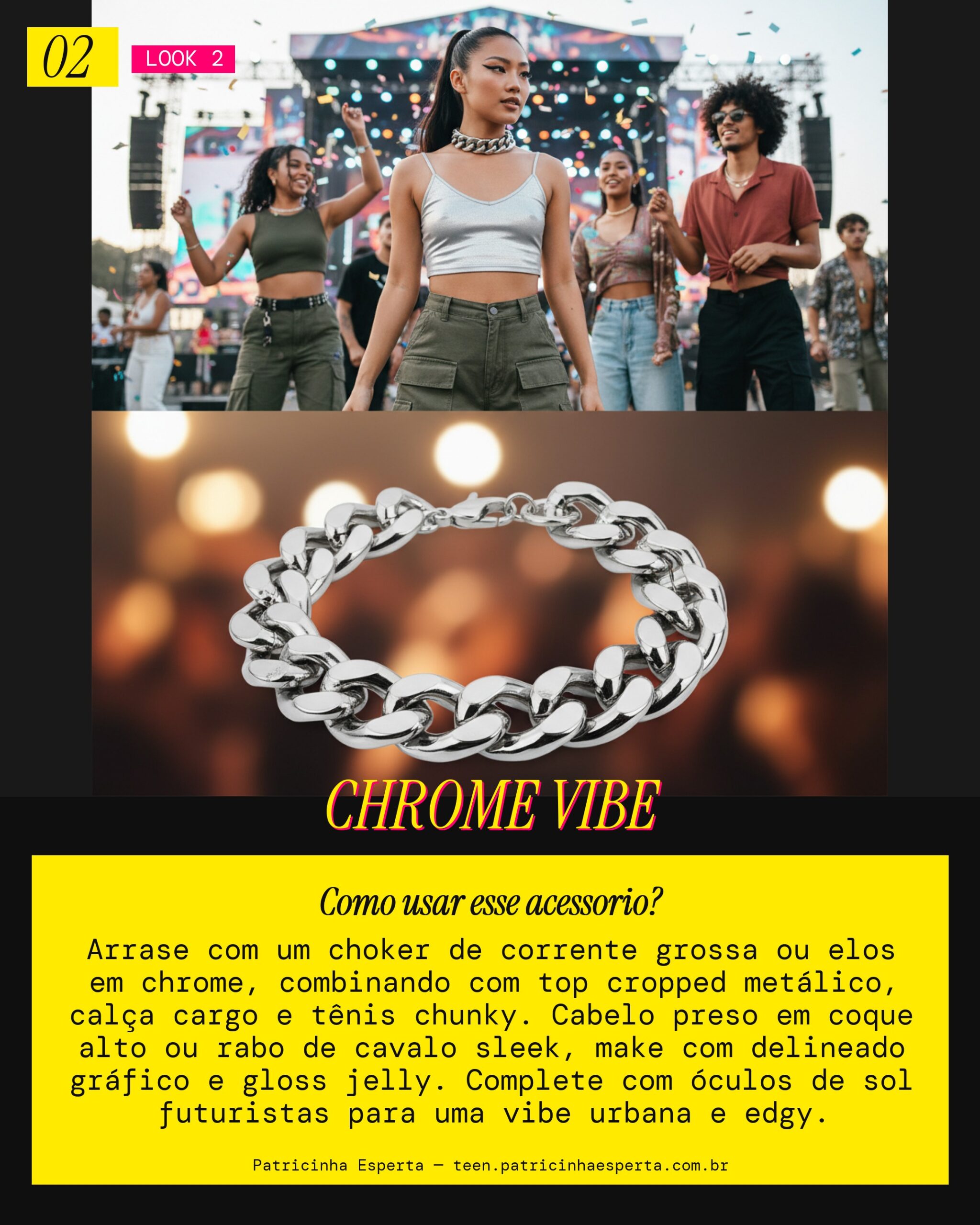 Choker Festival Vibes: Chrome Cyberpunk Moderno