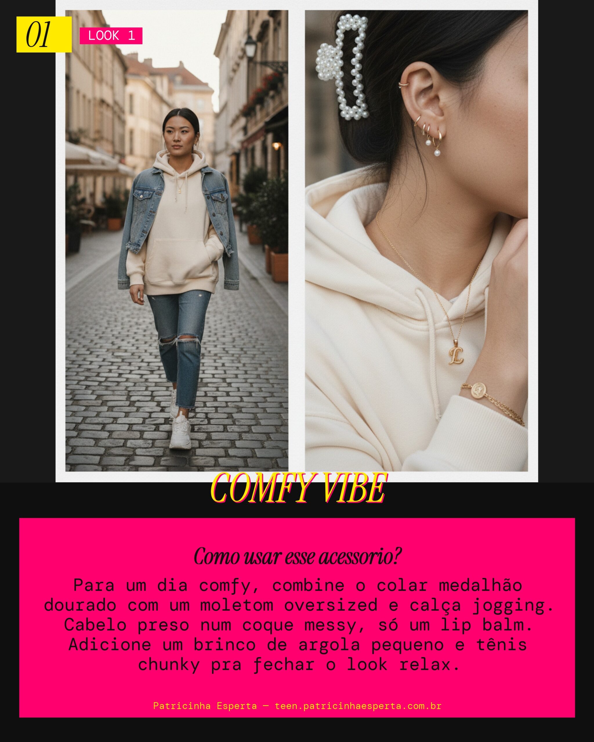 Colar Medalhão: Comfy Chic Day