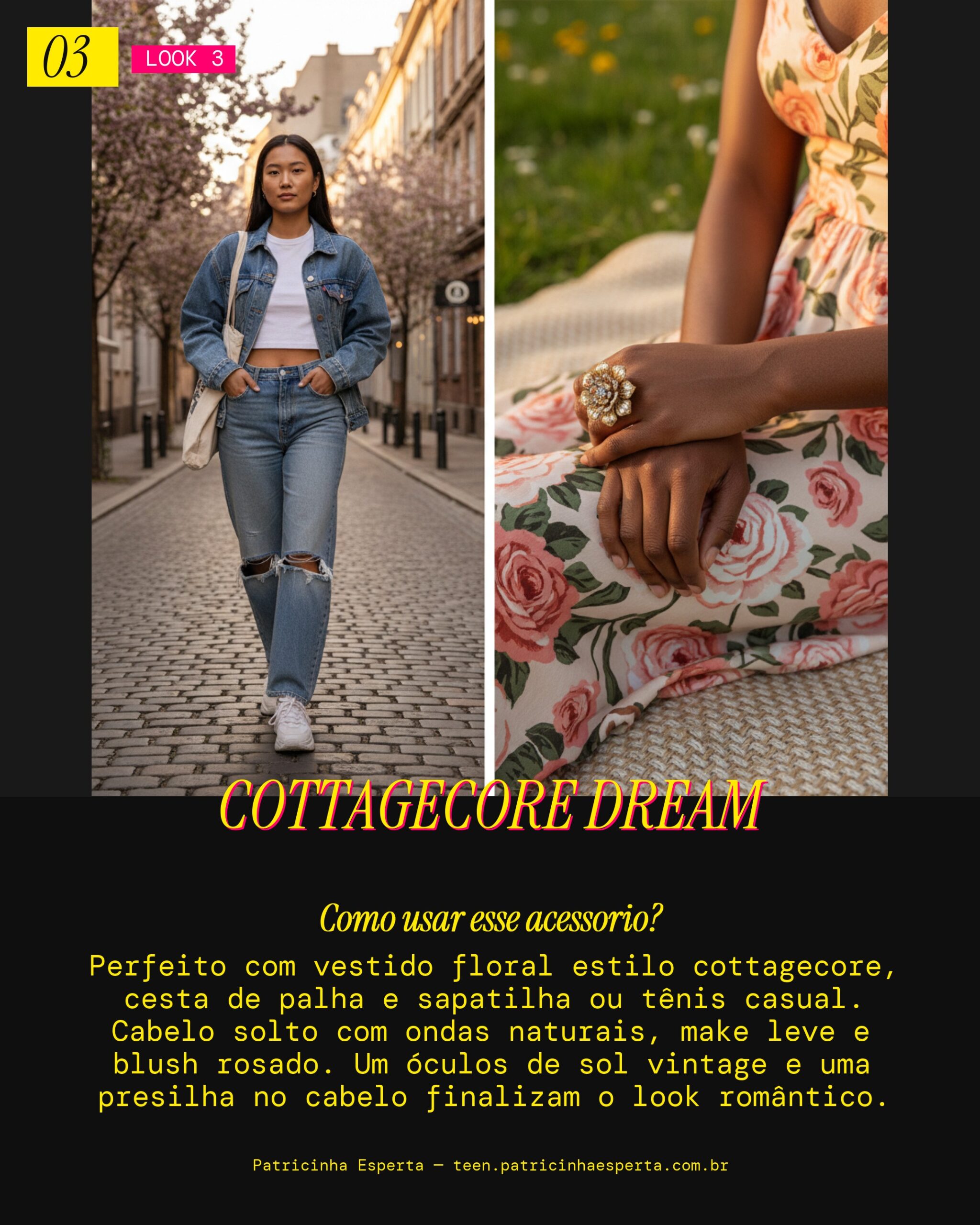 Look 3: Anel de Flor Vintage: Piquenique Sonho